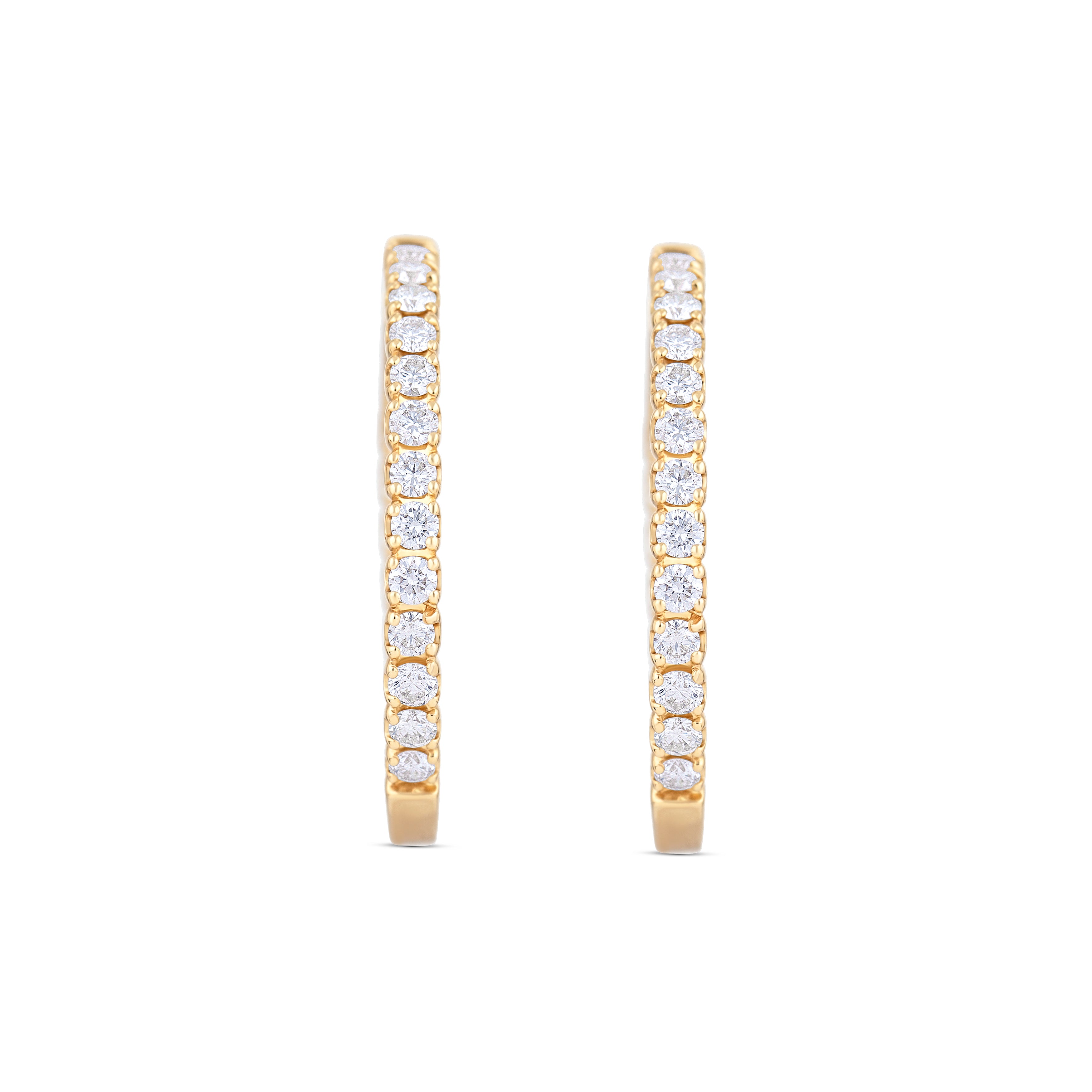 18K Yellow Gold Diamond Inside-Out Earrings