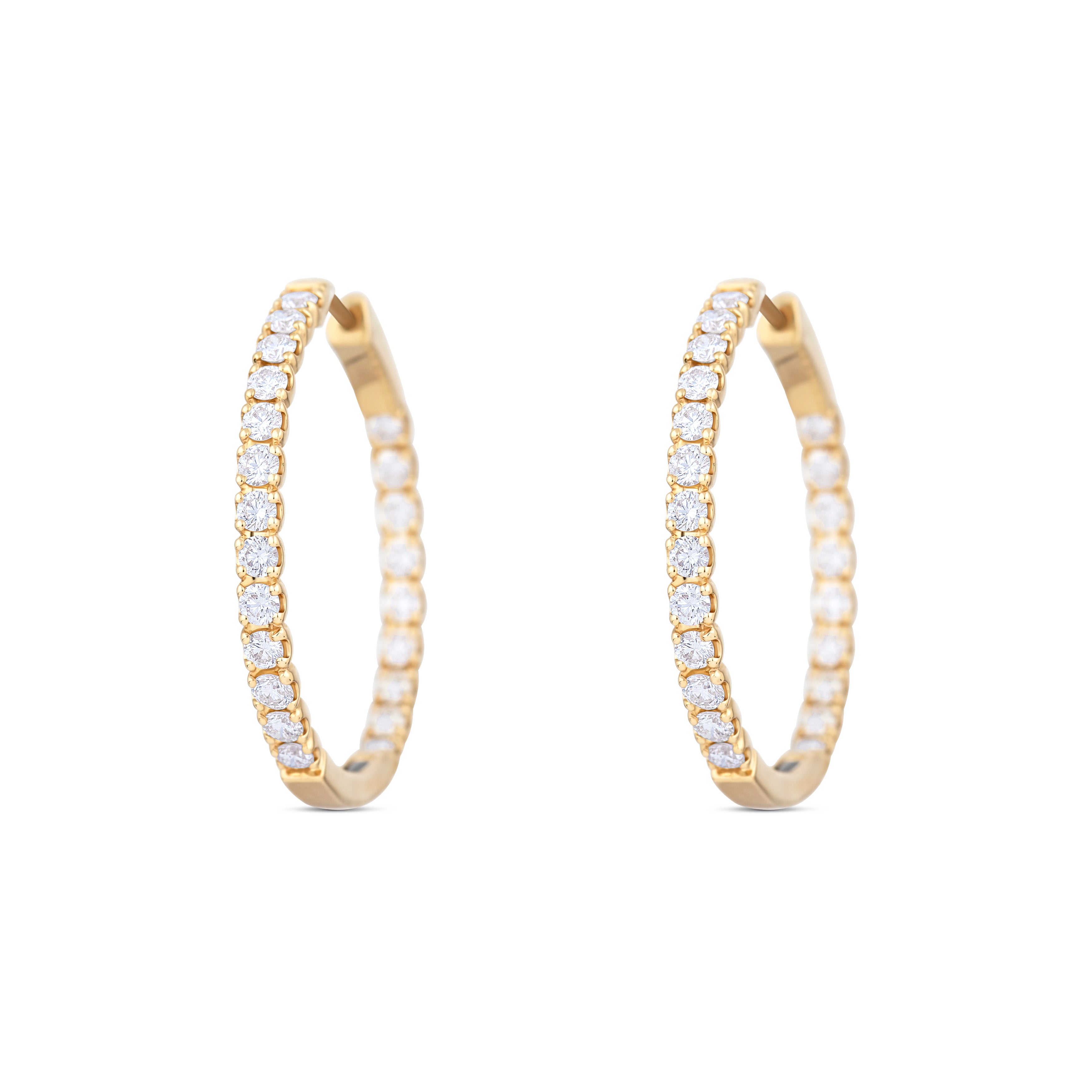 18K Yellow Gold Diamond Inside-Out Earrings