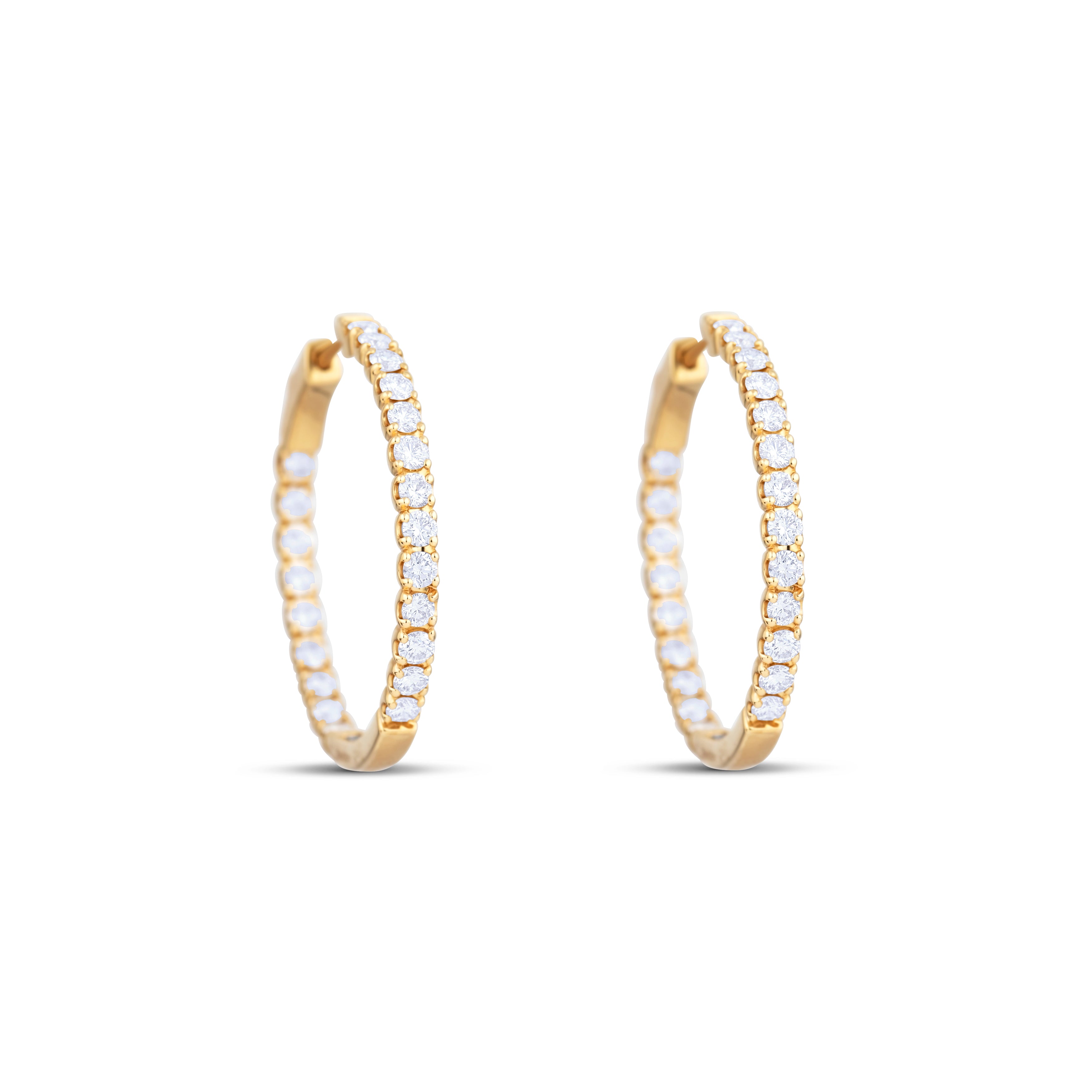 18K Yellow Gold Diamond Inside-Out Earrings