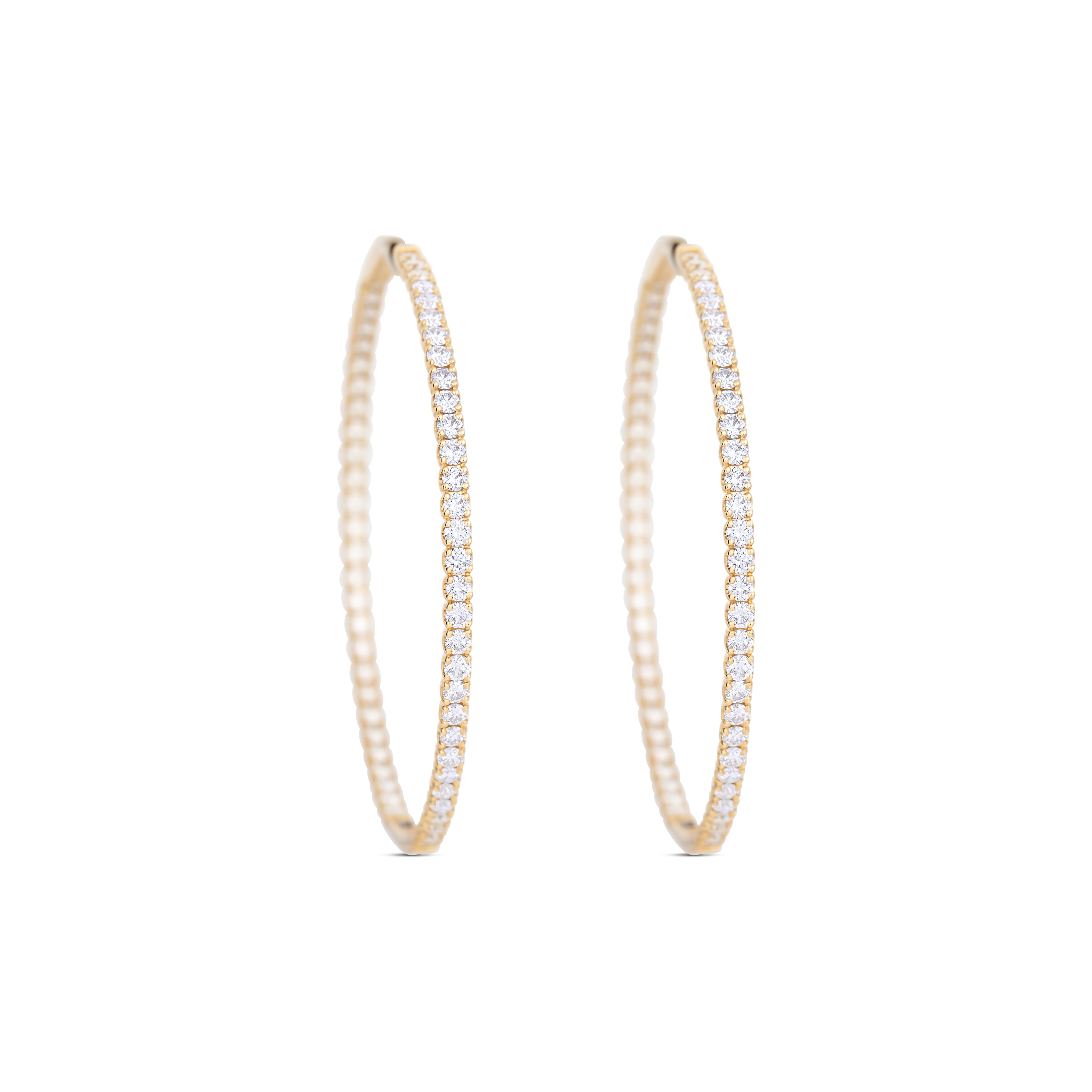 18K Yellow Gold Diamond Inside-Out Earrings