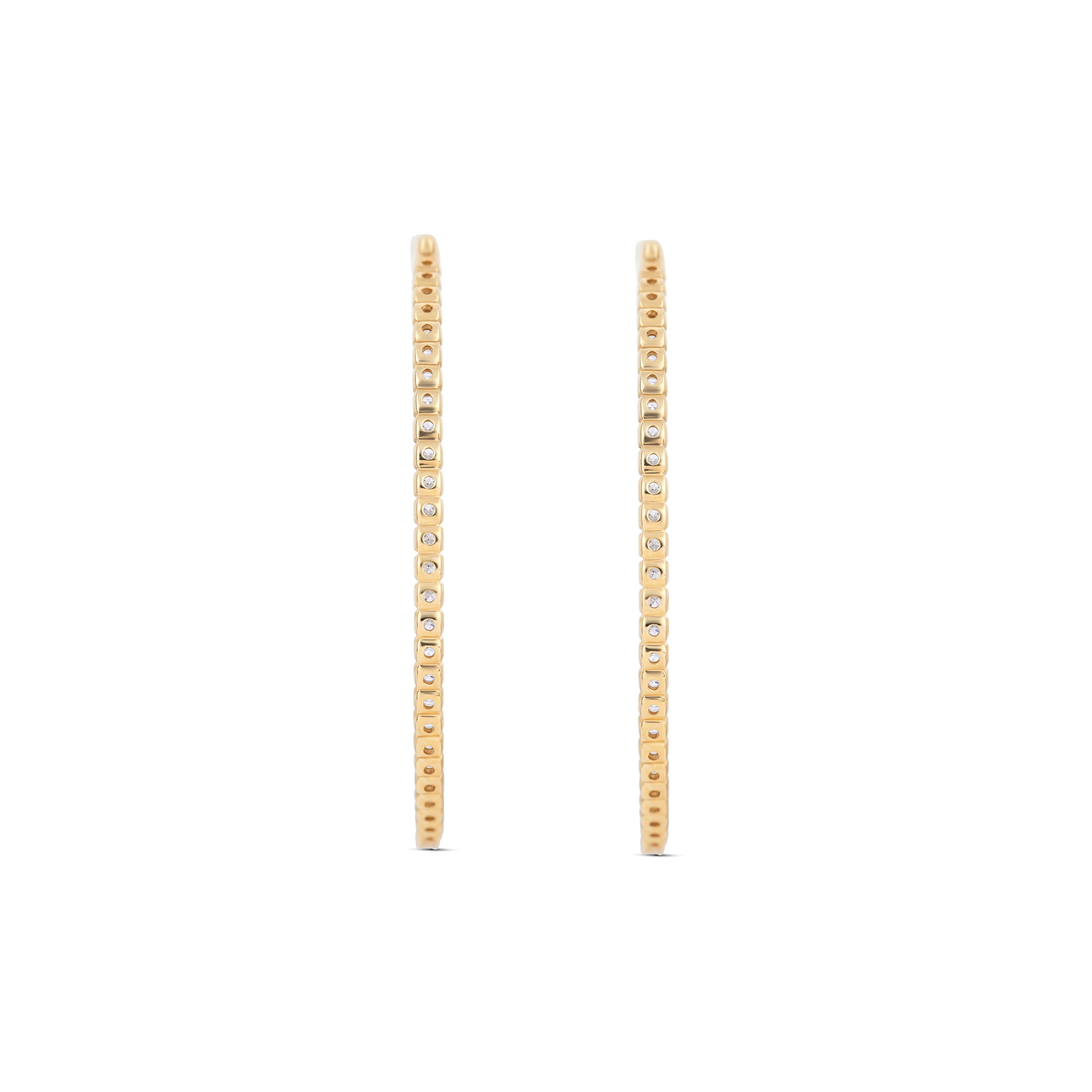 18K Yellow Gold Diamond Inside-Out Earrings