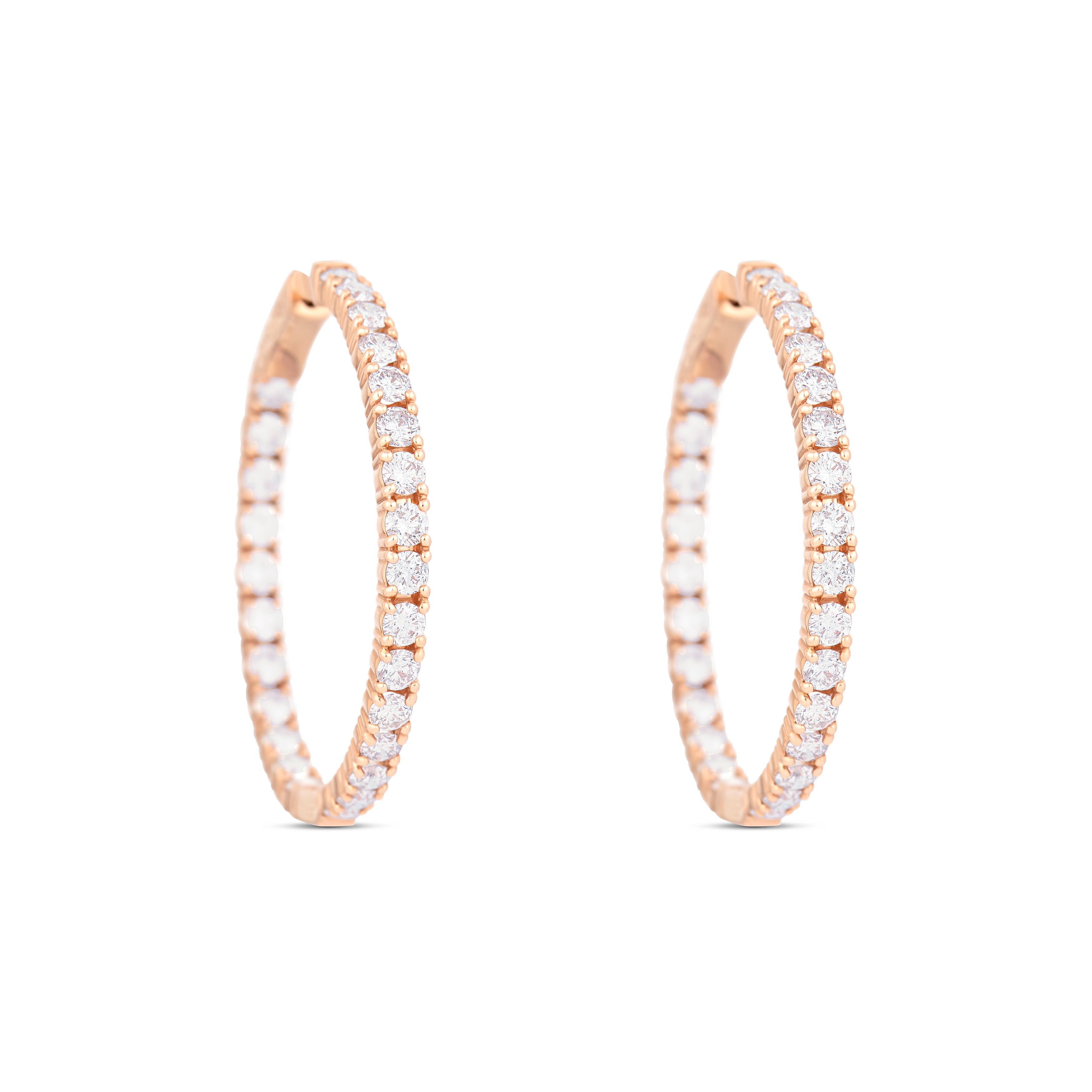 18K Rose Gold Diamond Inside-Out Earrings