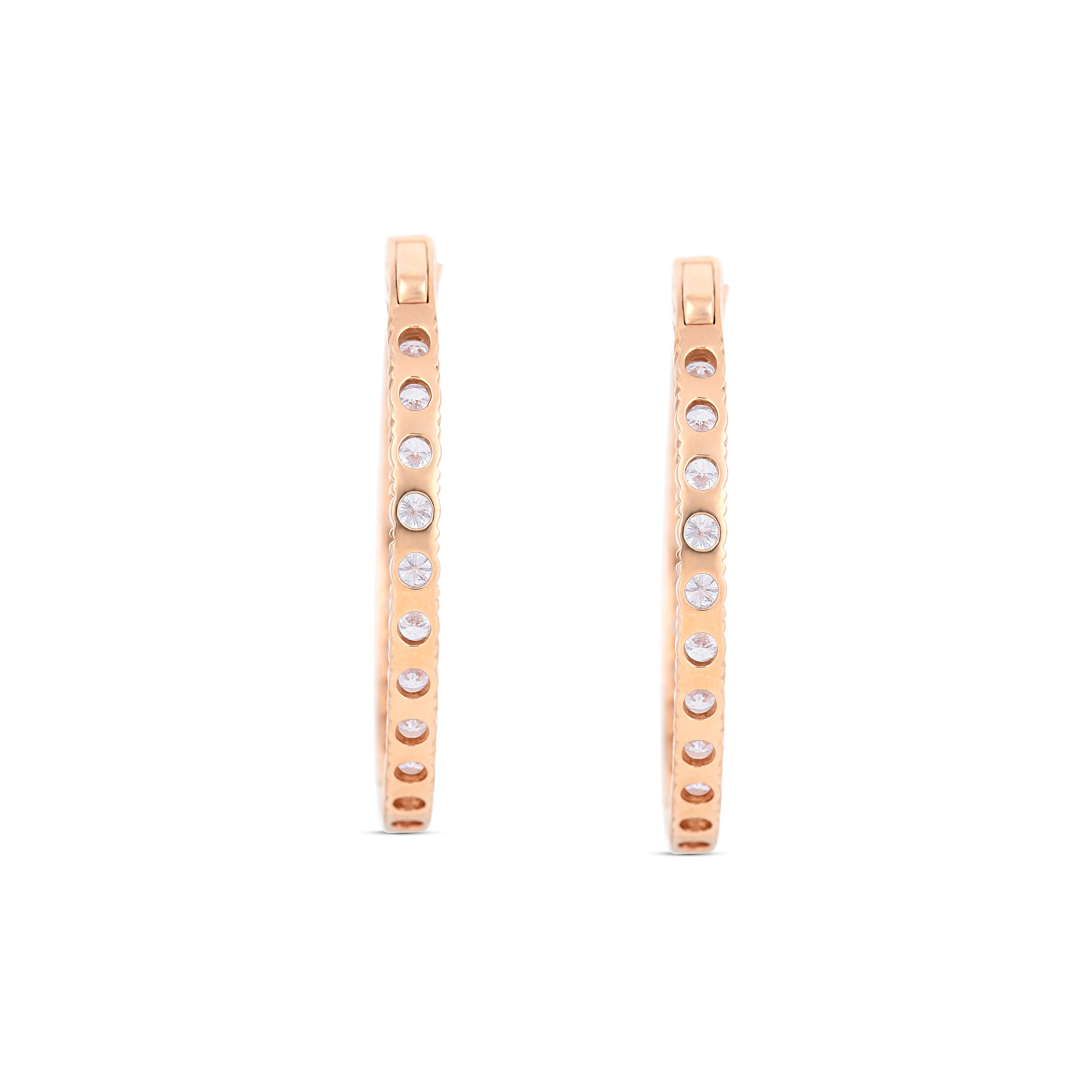 18K Rose Gold Diamond Inside-Out Earrings