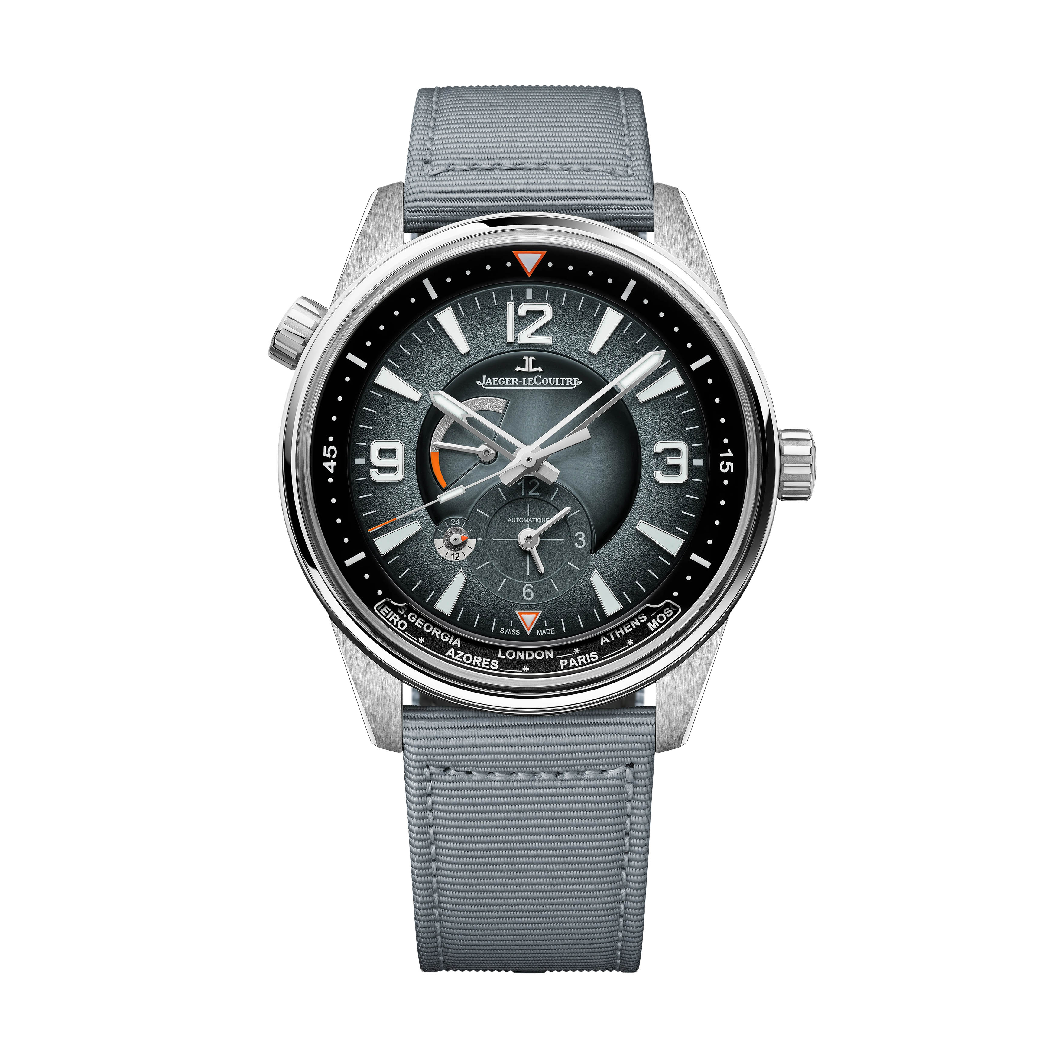 Jaeger LeCoultre Polaris Geographic Watch, 42mm Gray Dial, Q9078640