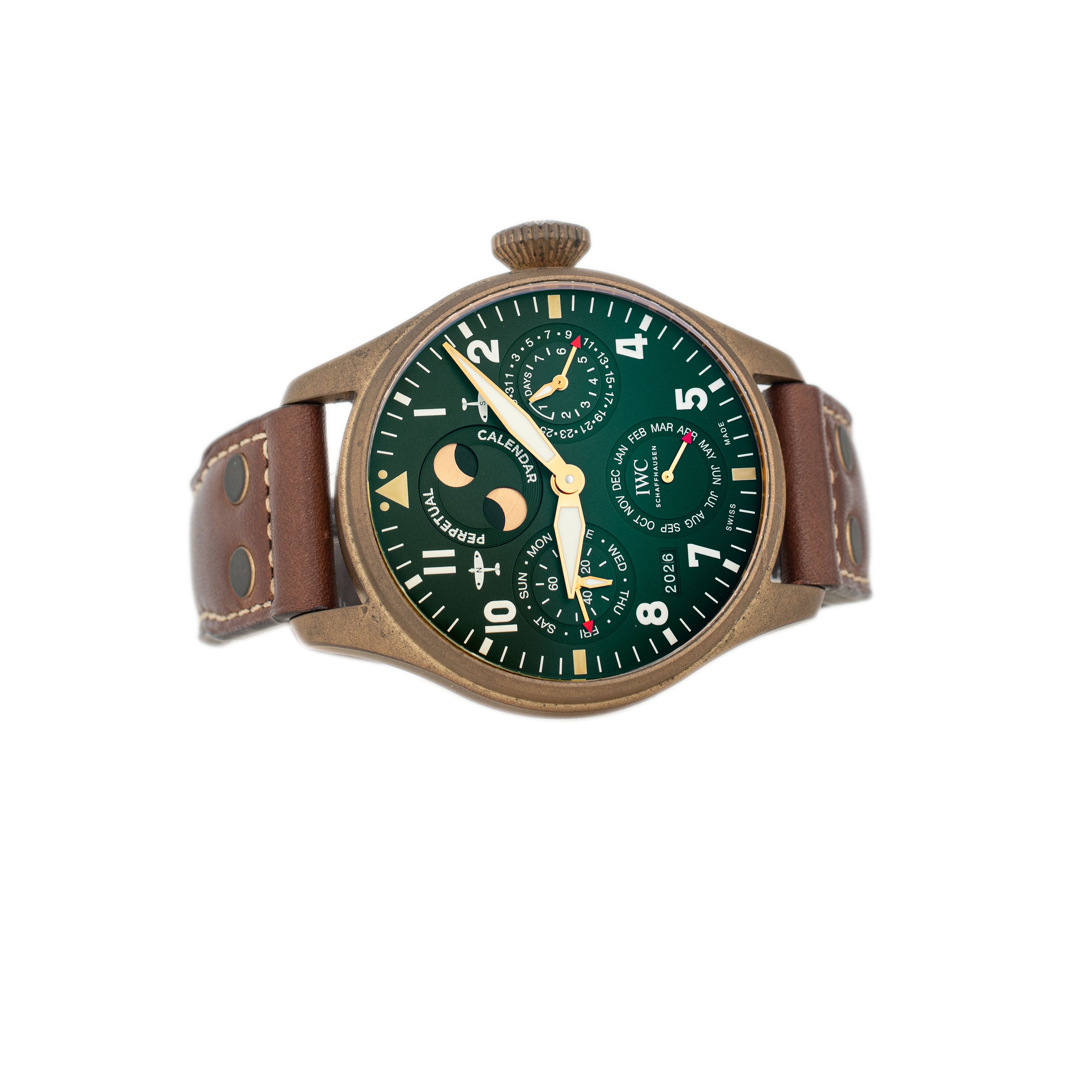 ドクター.キャビエット IWC Big Pilot Perpetual Calendar Spitfire Bronze Green Dial 46.2mm IW5
