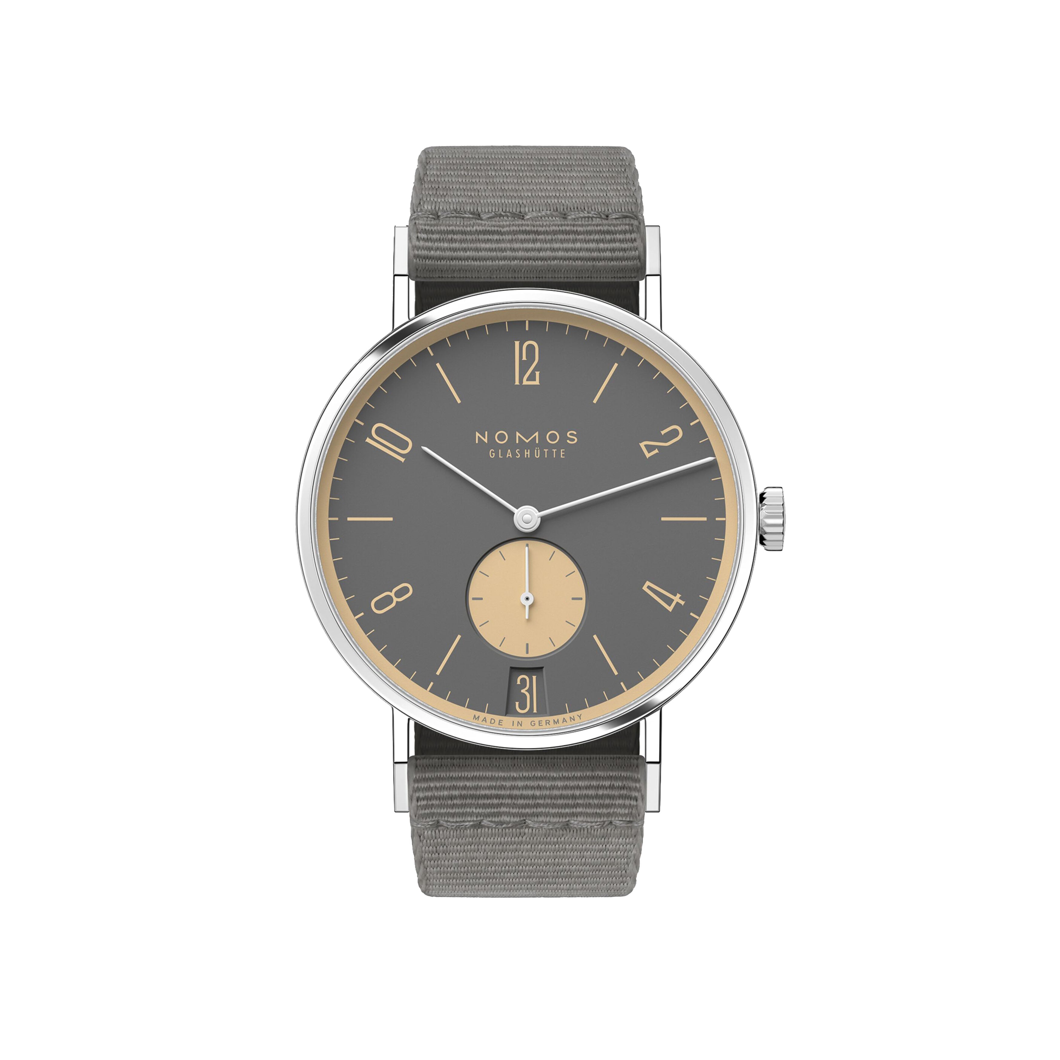 NOMOS TANGENTE 38 DATE HAIFISCHGRAU WATCH, 37.5MM GRAY DIAL, 179.S20