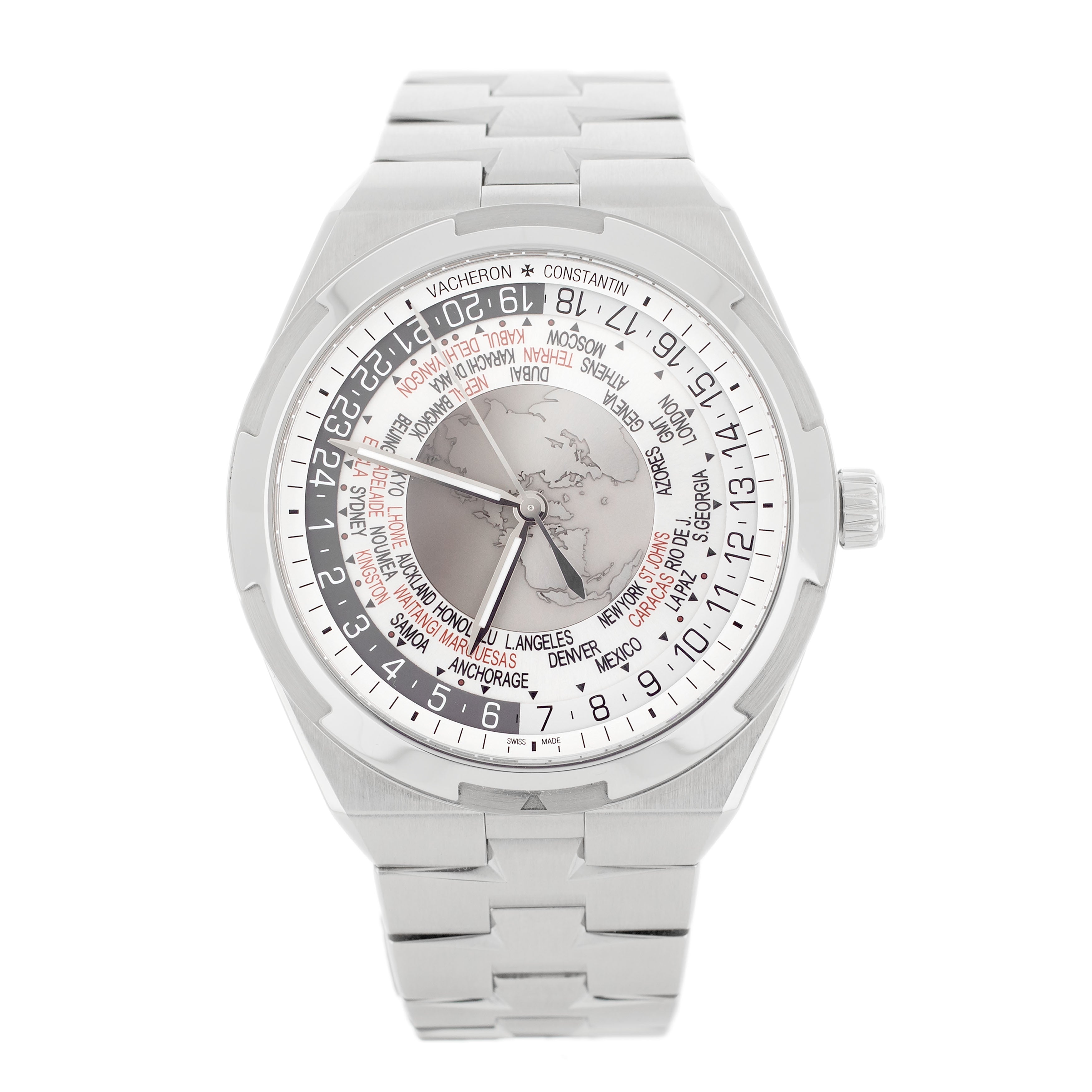 Vacheron Constantin Overseas World Time Silver 44mm 7700V 110A B129 Full Set