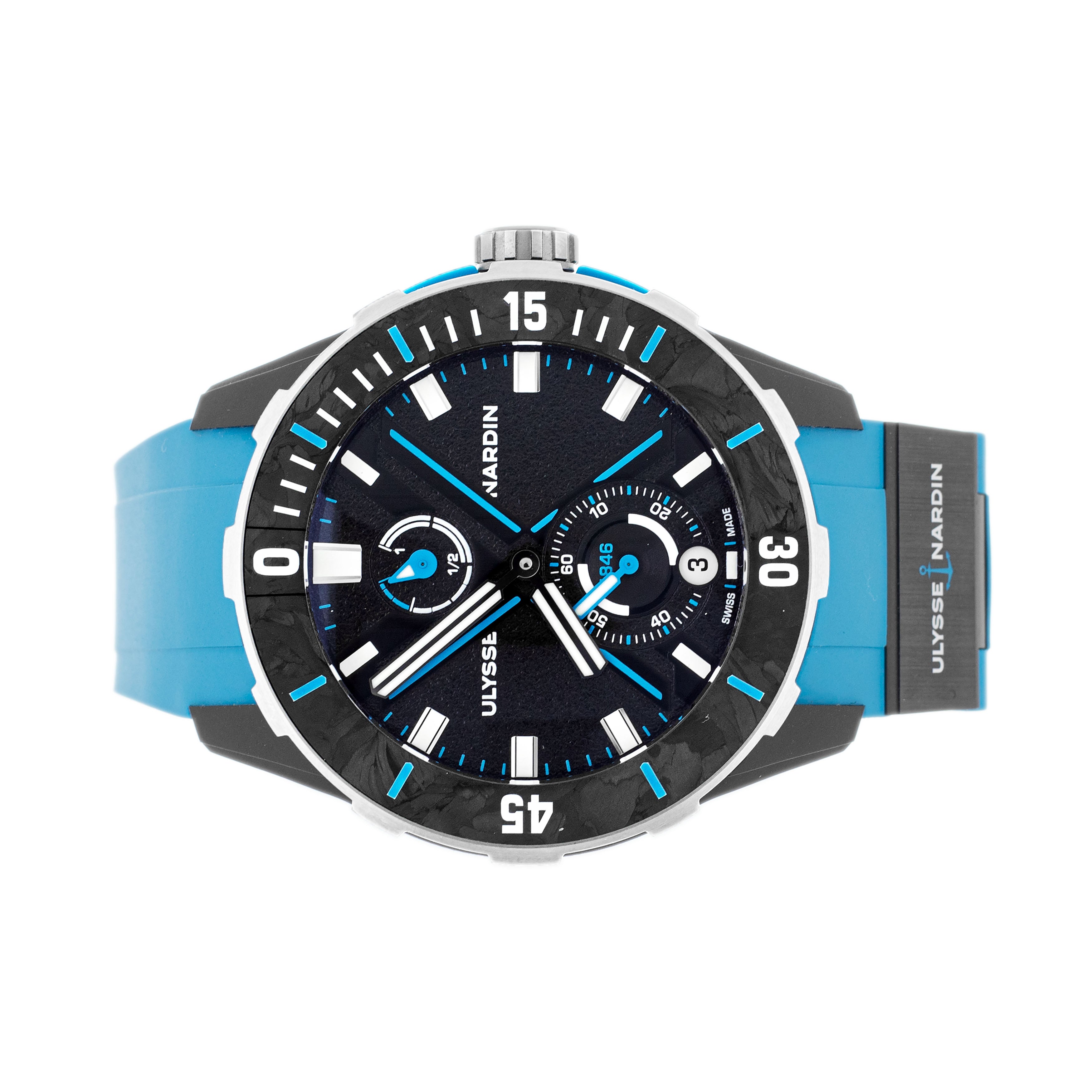 Ulysse Nardin Diver NET Azure Steel Black Dial 44mm 1183-170-2B Full Set