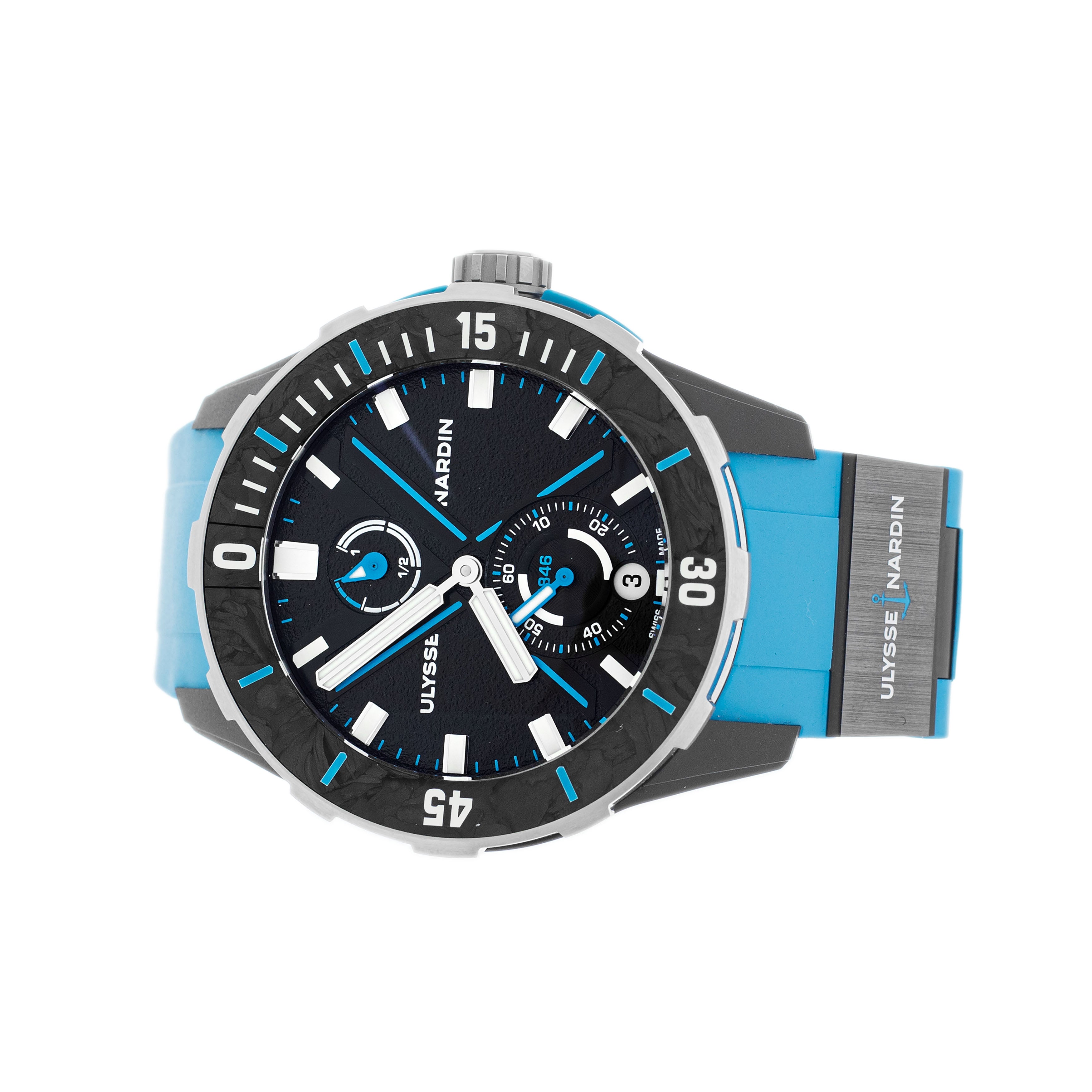 Ulysse Nardin Diver NET Azure Steel Black Dial 44mm 1183-170-2B Full Set