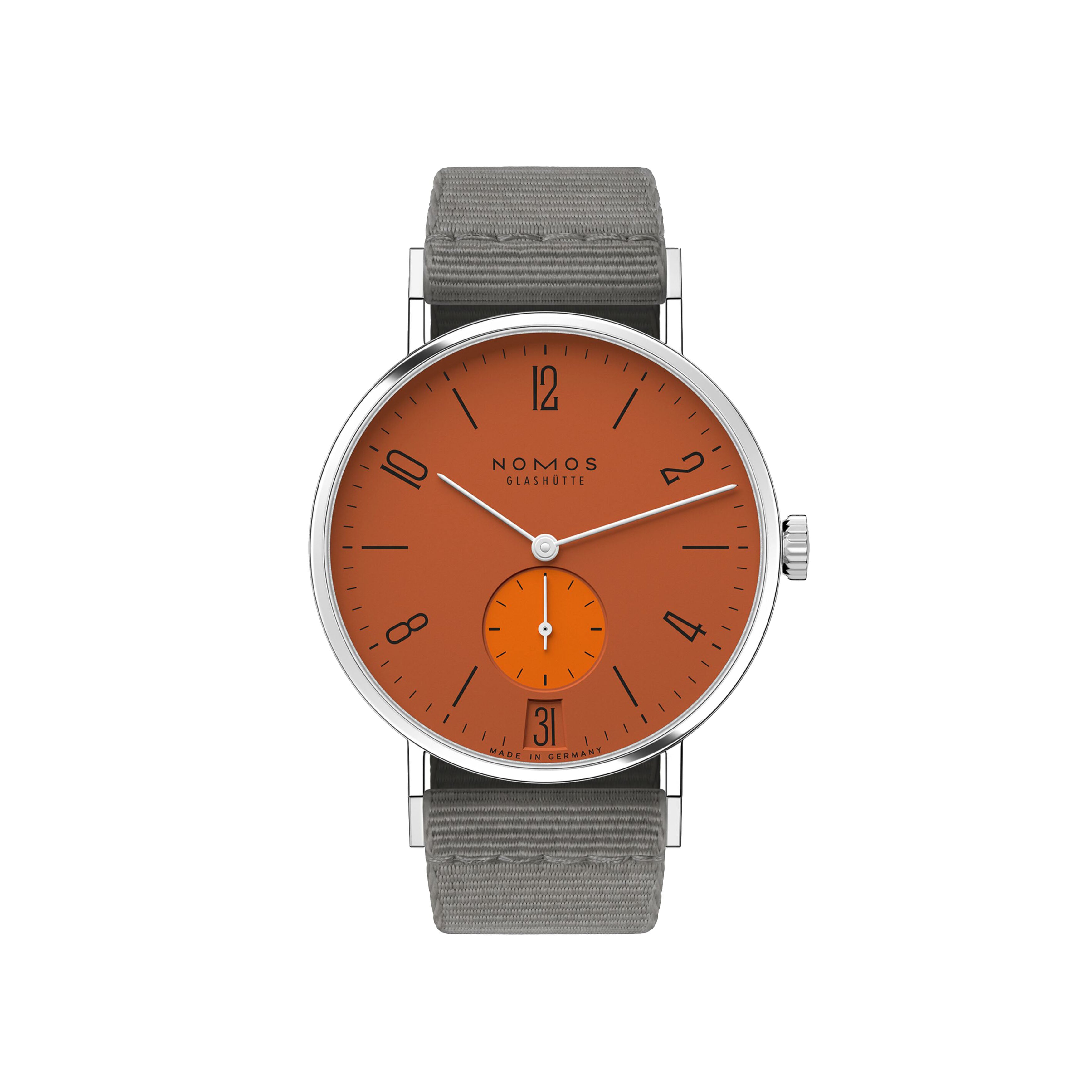 Nomos Glashutte Tangente 38 Date Poporange Watch, 37.5mm Orange Dial, 179.S13