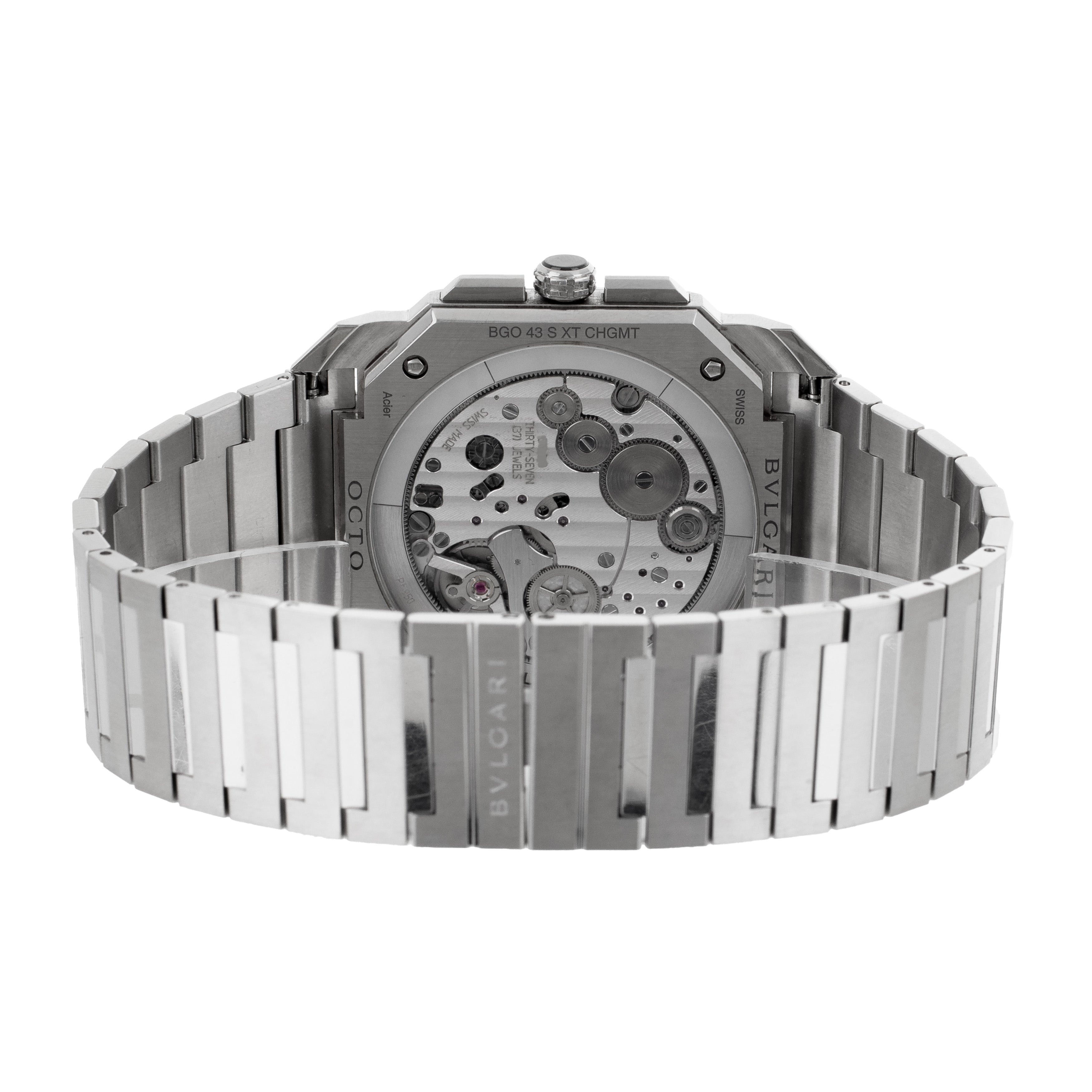 Bulgari Octo Finissimo Chronograph GMT Silver Dial 43mm 103661 Full Set