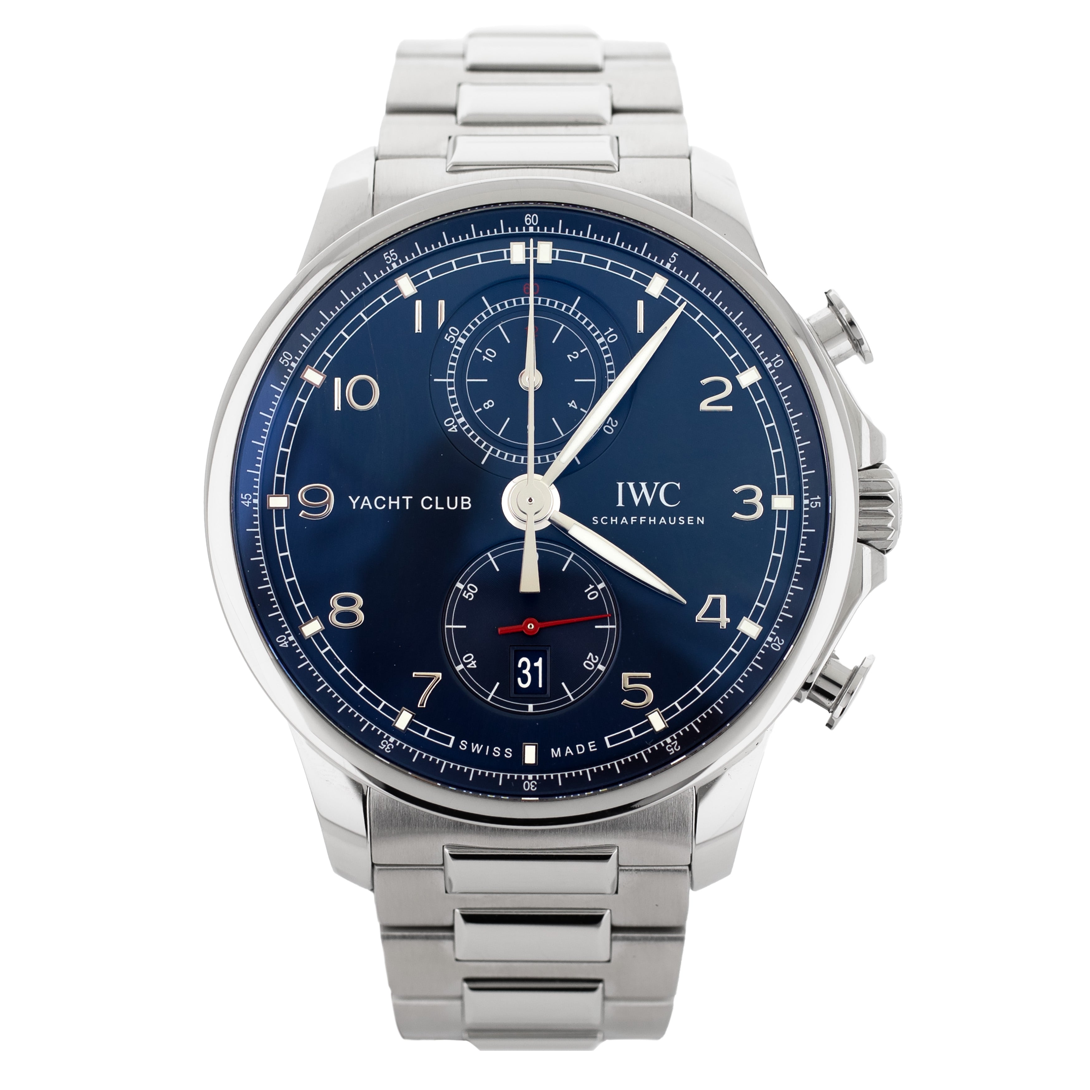 IWC Portugieser Yacht Club Chronograph Steel Blue Dial 44.6mm IW390701 Full Set