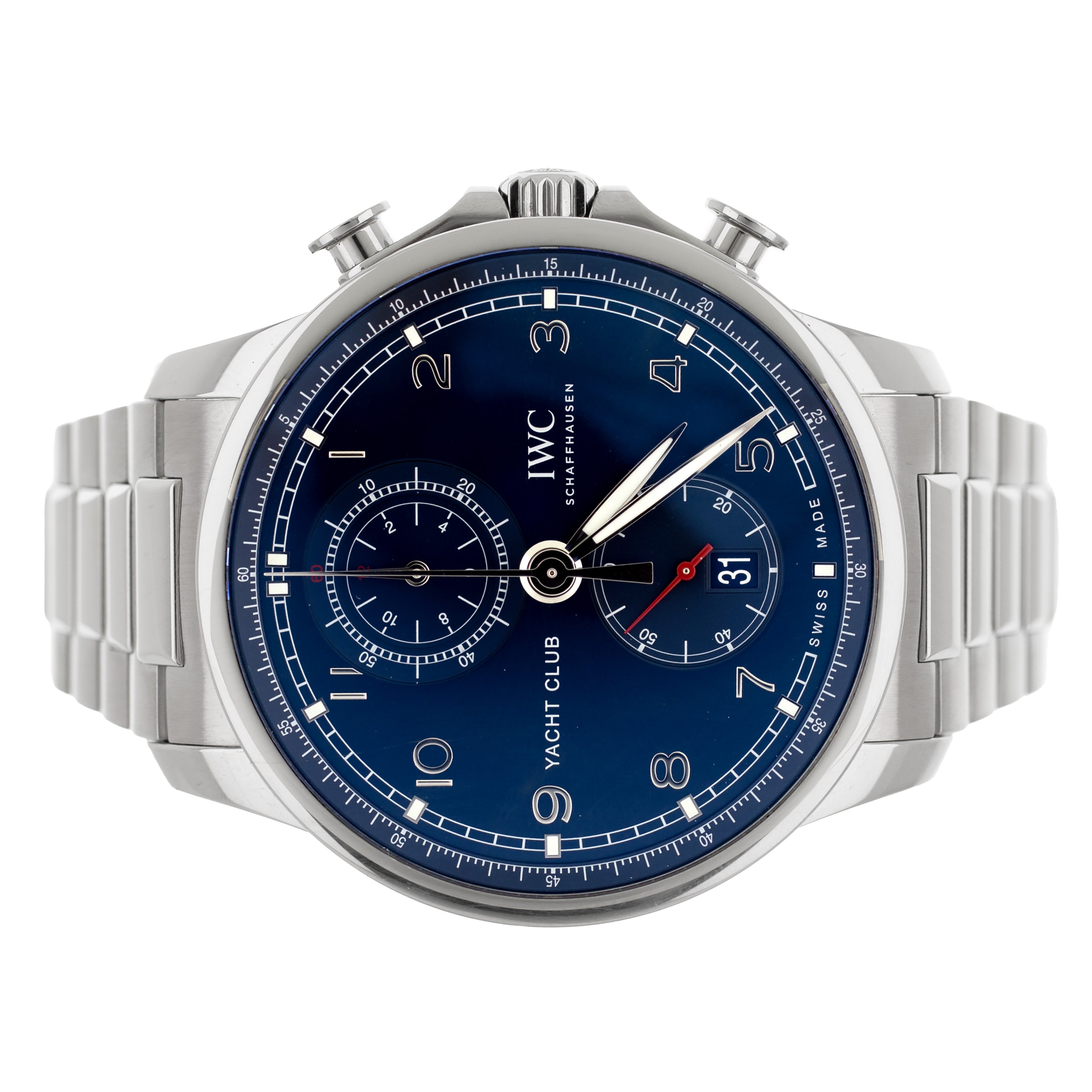 IWC Portugieser Yacht Club Chronograph Steel Blue Dial 44.6mm IW390701 Full Set