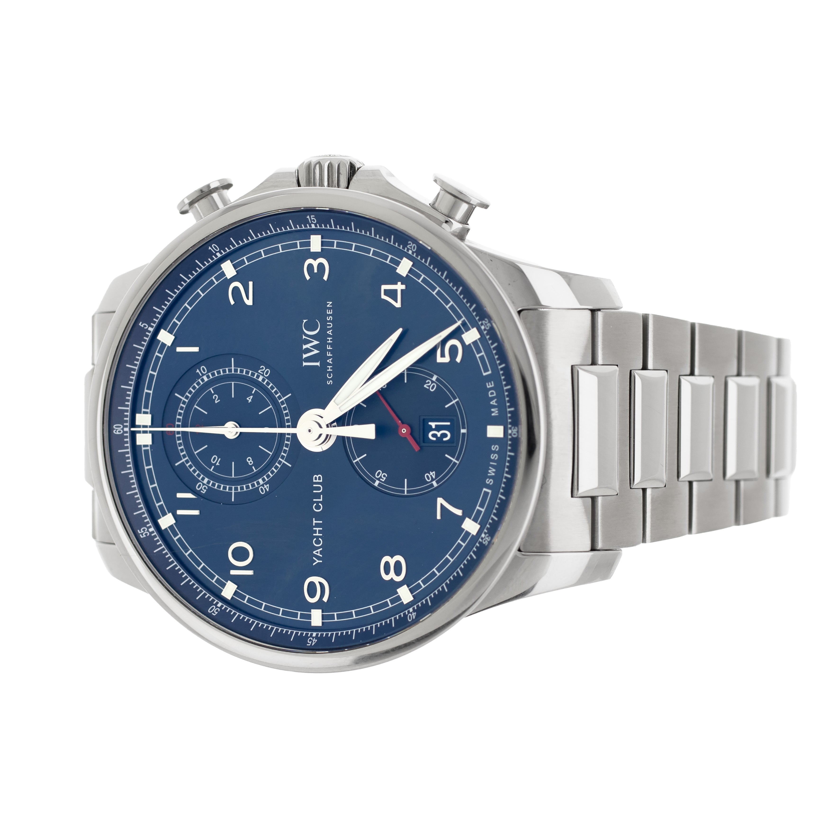 IWC Portugieser Yacht Club Chronograph Steel Blue Dial 44.6mm IW390701 Full Set