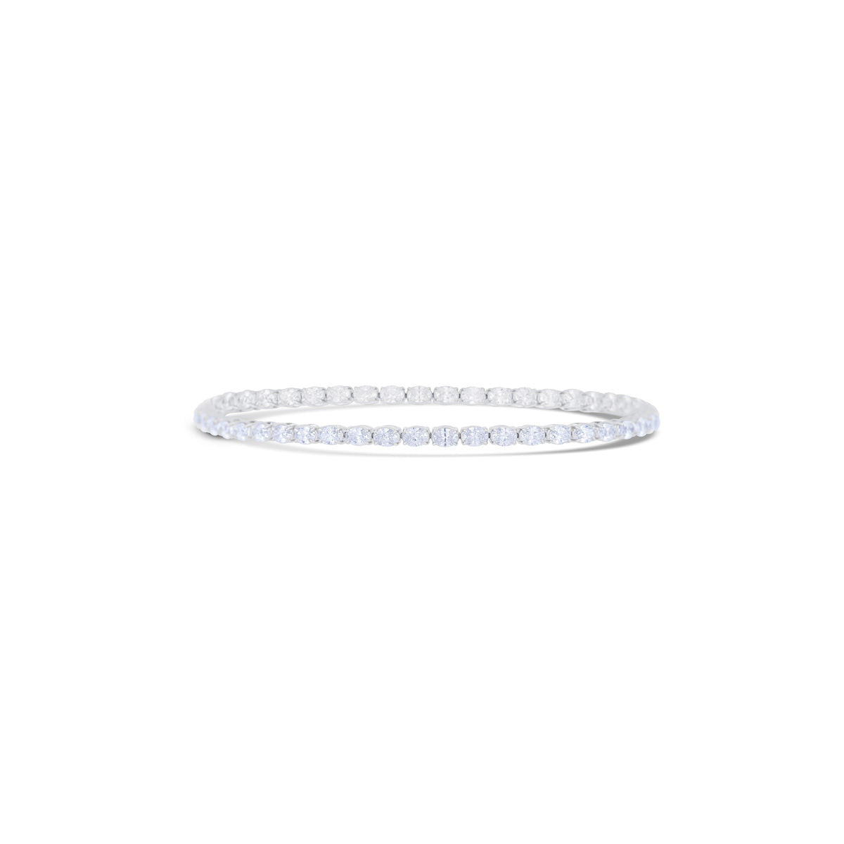 18K White Gold Oval Cut Diamond Bracelet