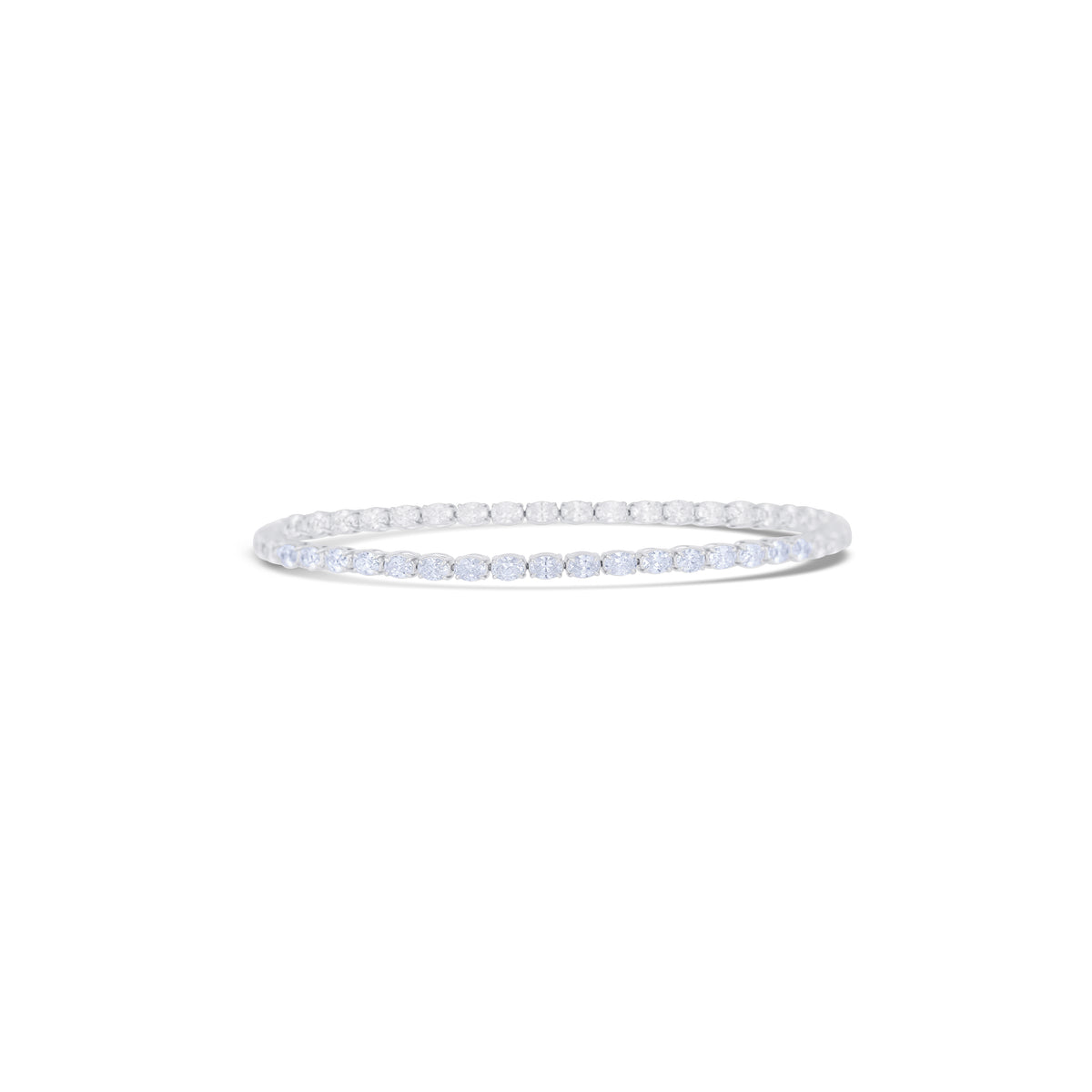 18K White Gold Oval Cut Diamond Bracelet