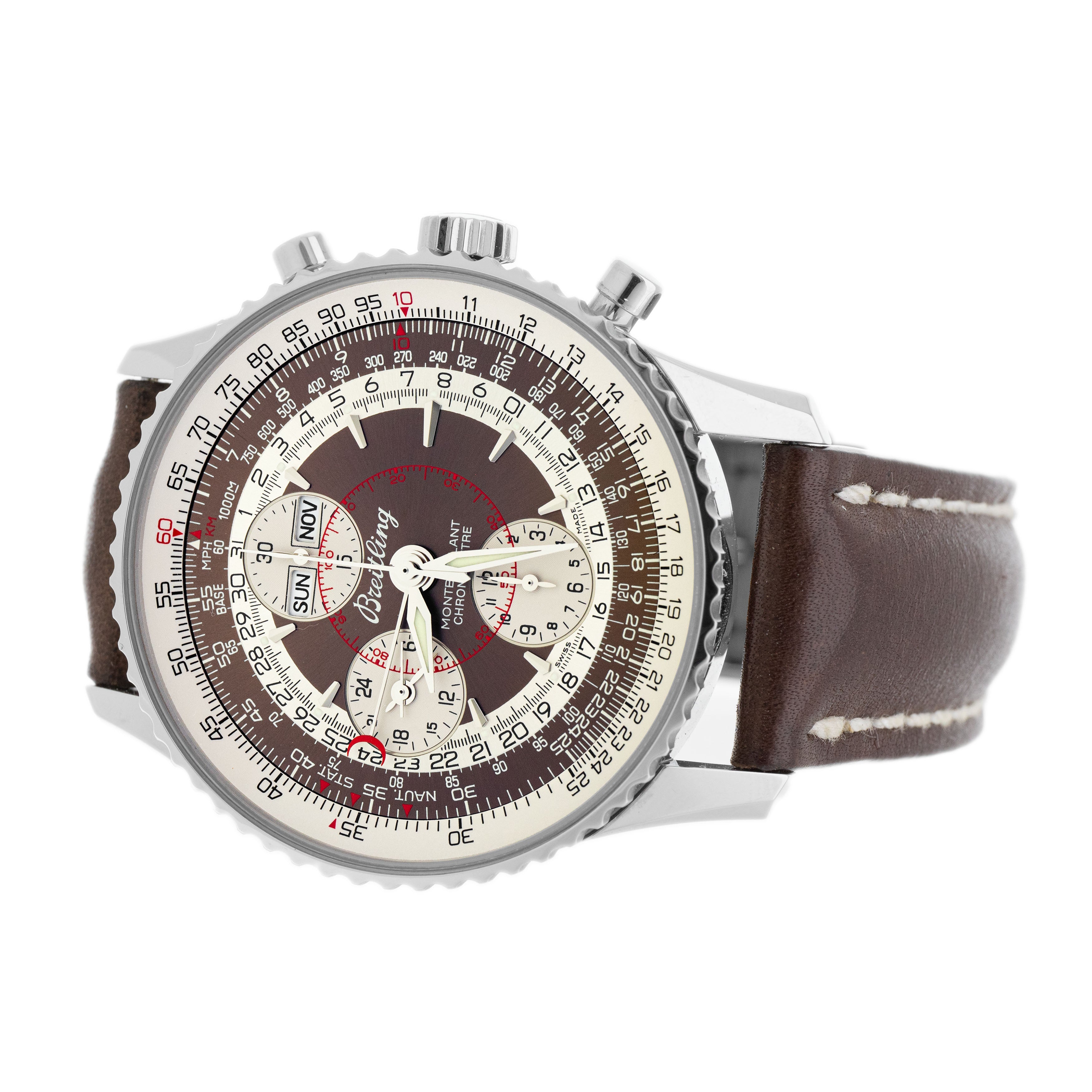 Breitling Navitimer Montbrilliant Datora Stainless Steel Brown Dial 43mm A21330