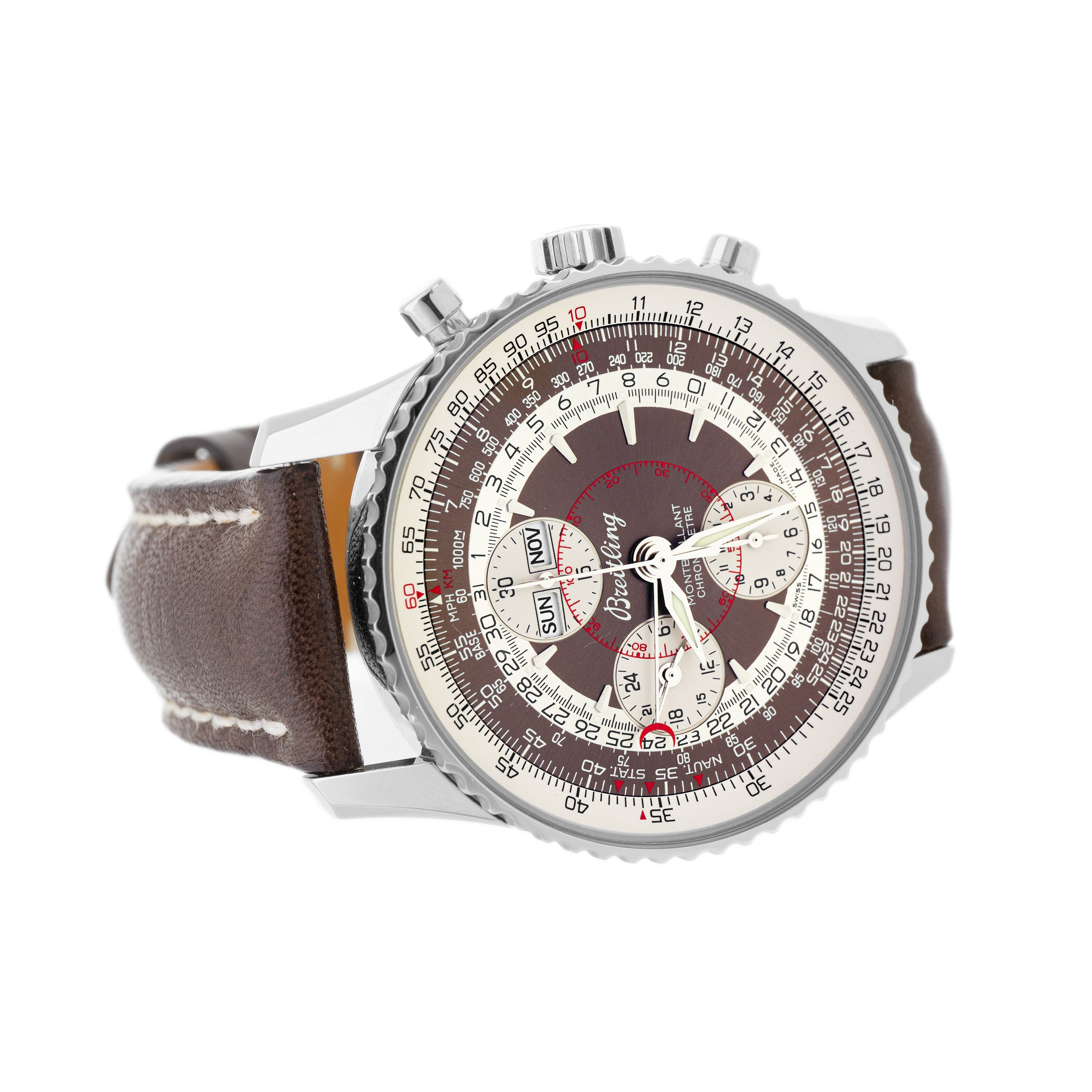 Breitling Navitimer Montbrilliant Datora Stainless Steel Brown Dial 43mm A21330