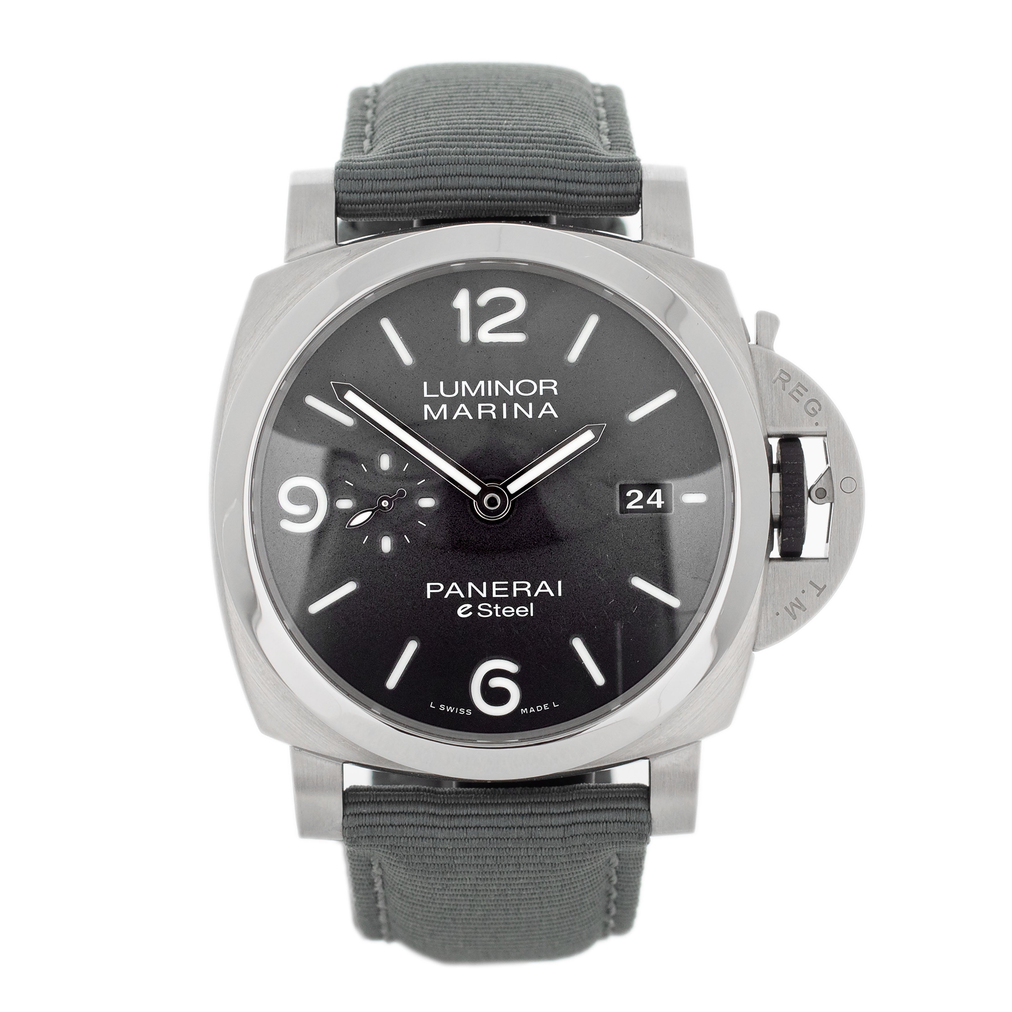 Panerai Luminor Marine Grigio Roccia Steel Gray Dial 44mm PAM01358 Full Set