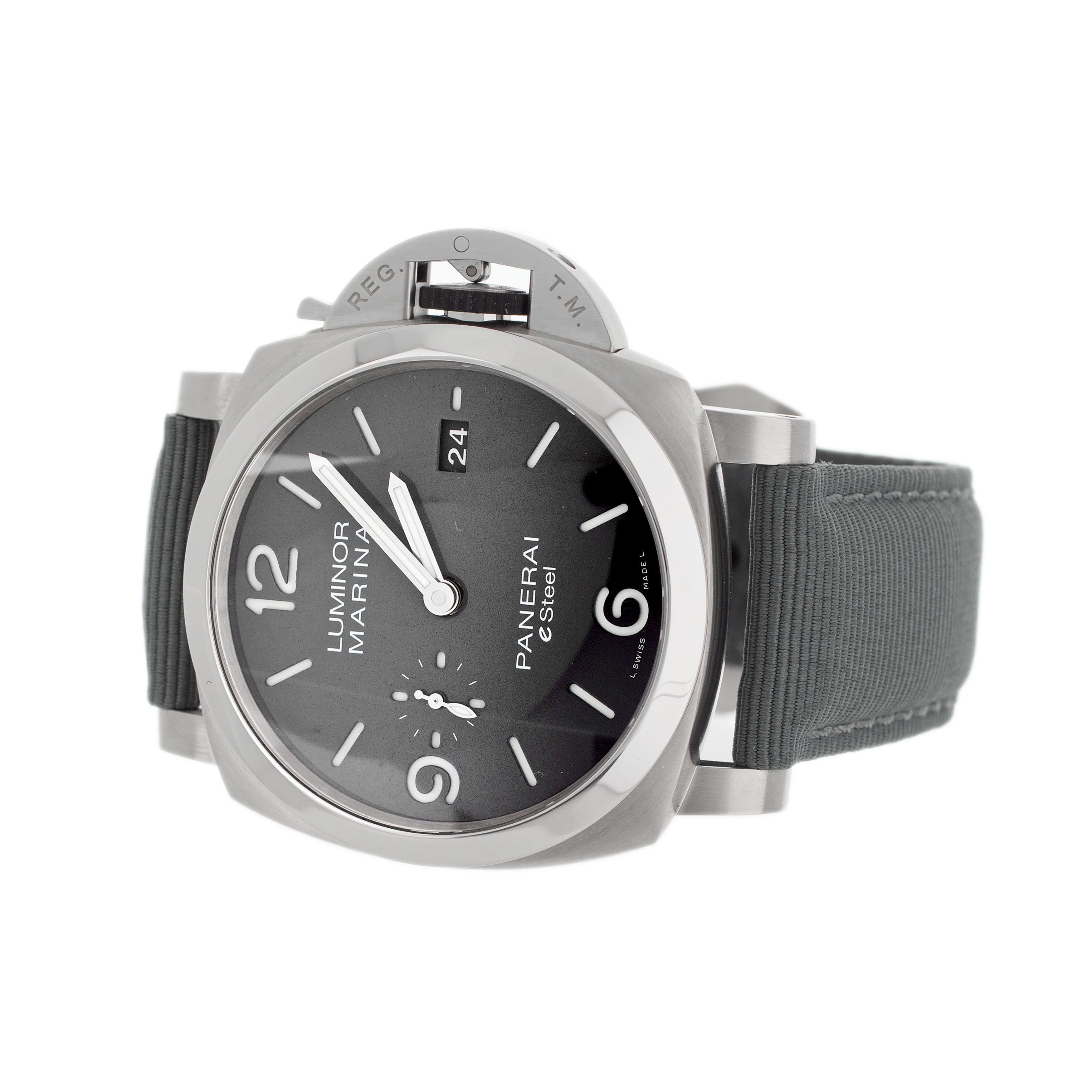 Panerai Luminor Marine Grigio Roccia Steel Gray Dial 44mm PAM01358 Full Set