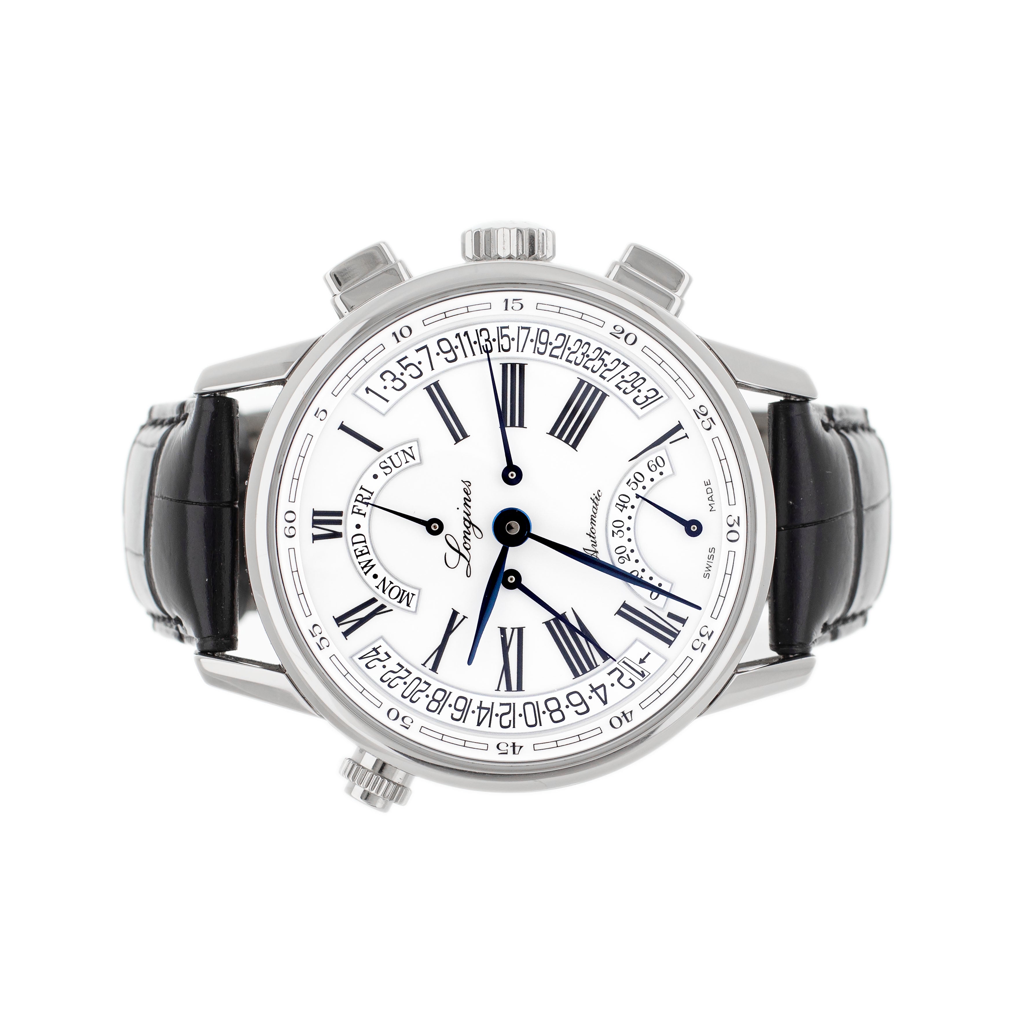 Longines Master Retrograde Seconds Steel White Dial 41mm L2.715.4.78.3 Full Set