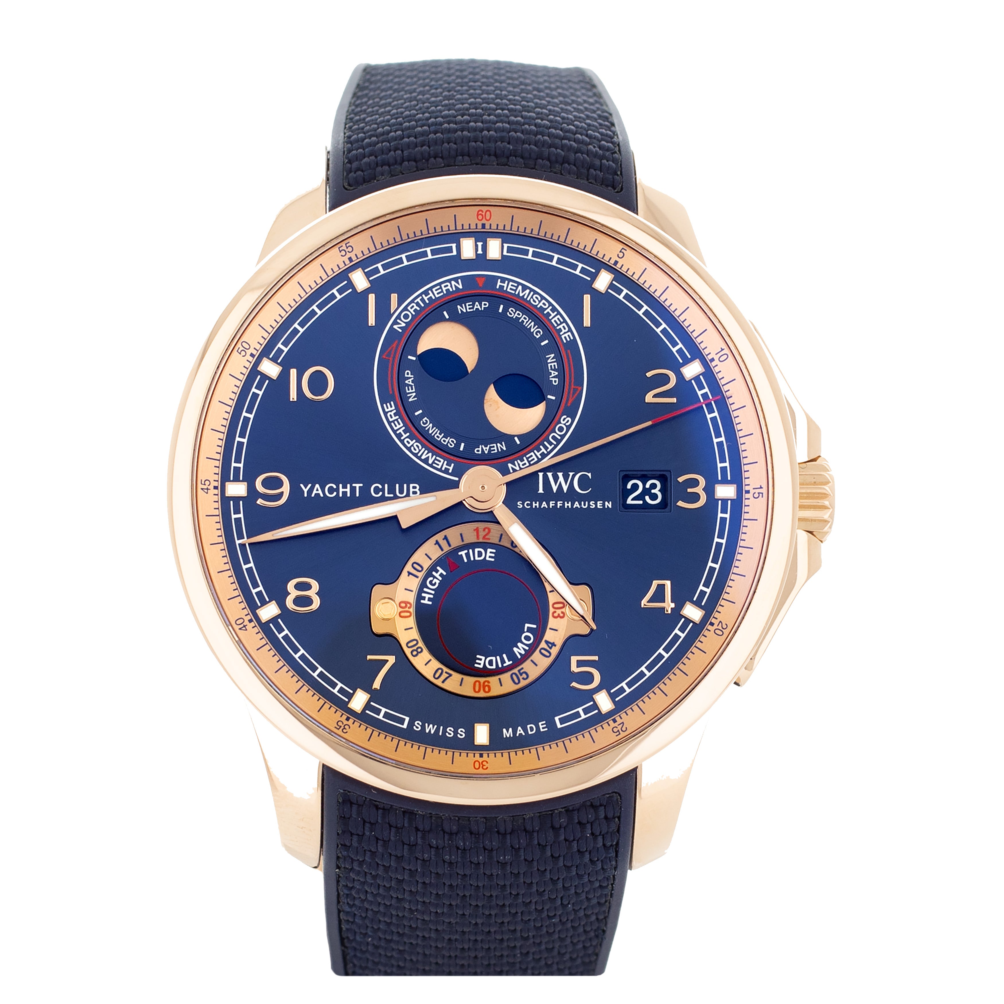 IWC Portugieser Yacht Club Moon & Tide Rose Gold Blue 44mm IW344001 Full Set