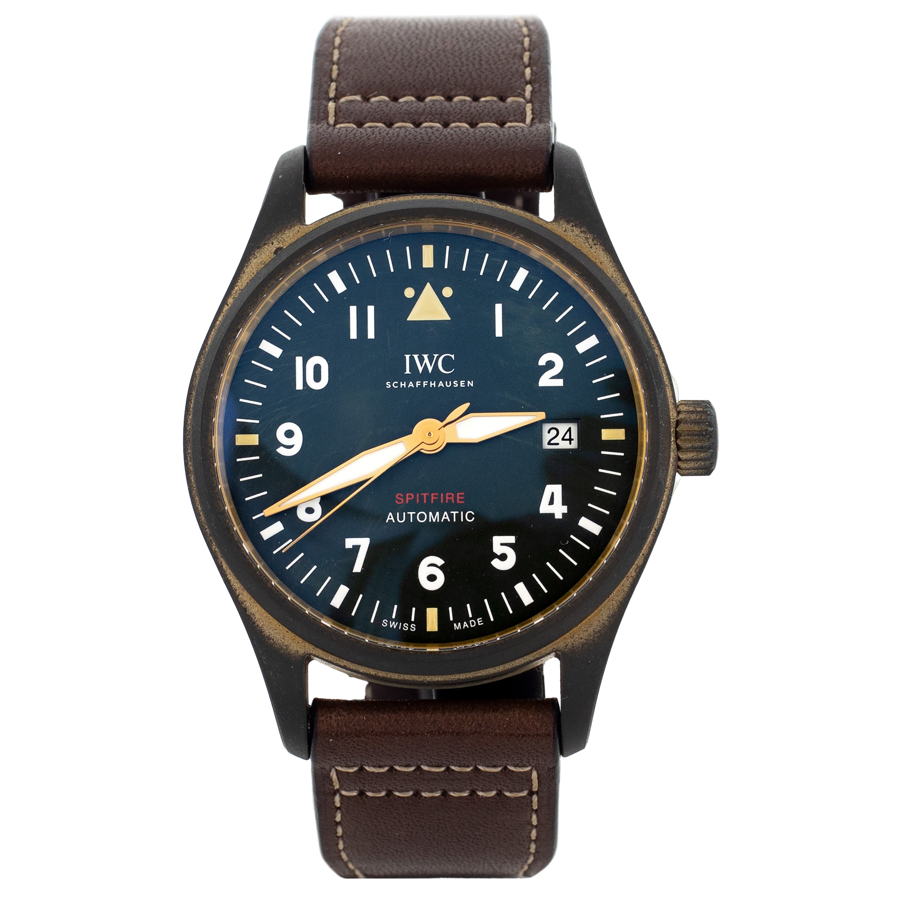 IWC Pilot s Watch Automatic Spitfire 39mm Bronze Green Dial IW326802 F