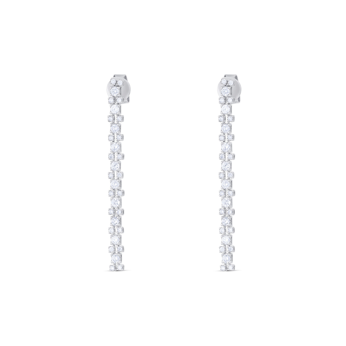 18k White Gold Diamond Drop Earrings
