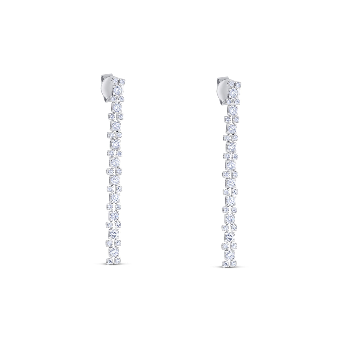 18k White Gold Diamond Drop Earrings