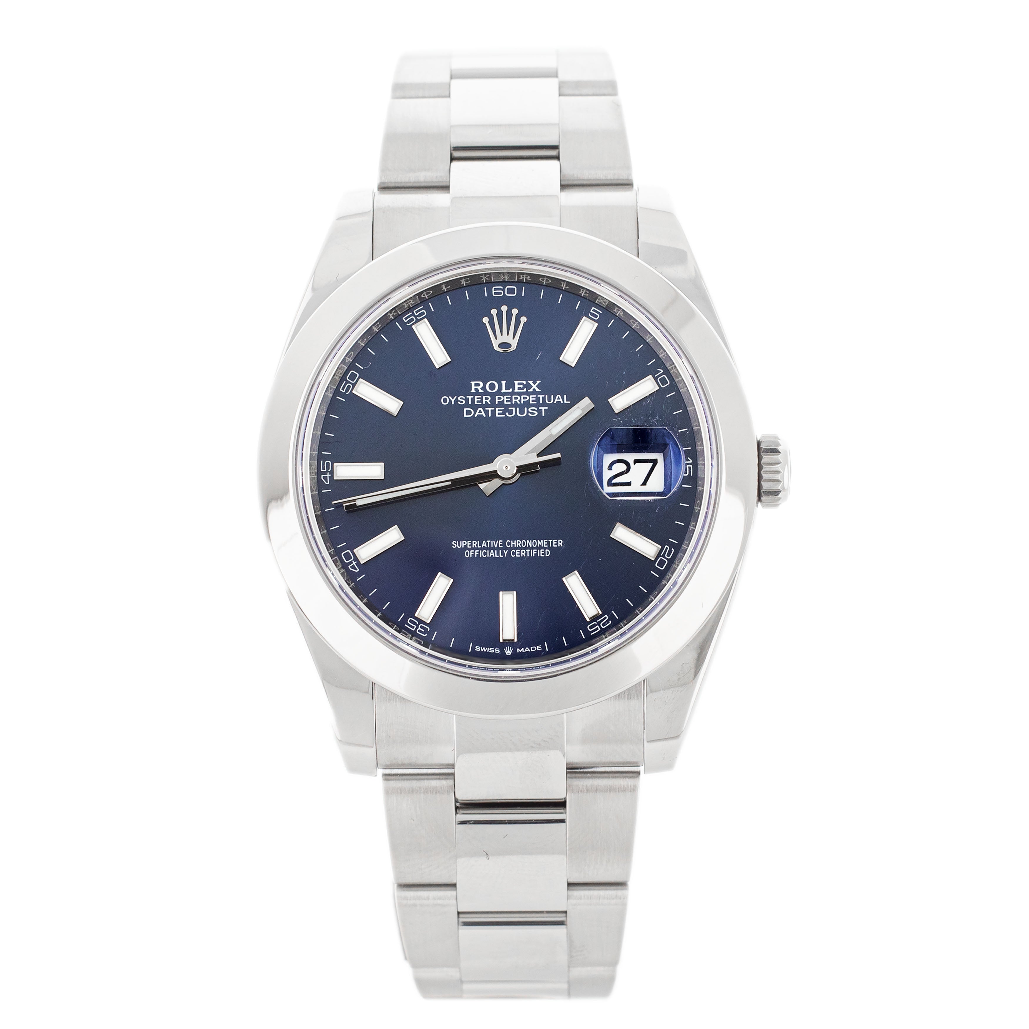 Rolex Datejust 41 Stainless Steel Blue Dial 41mm 126300 Smooth Oyster