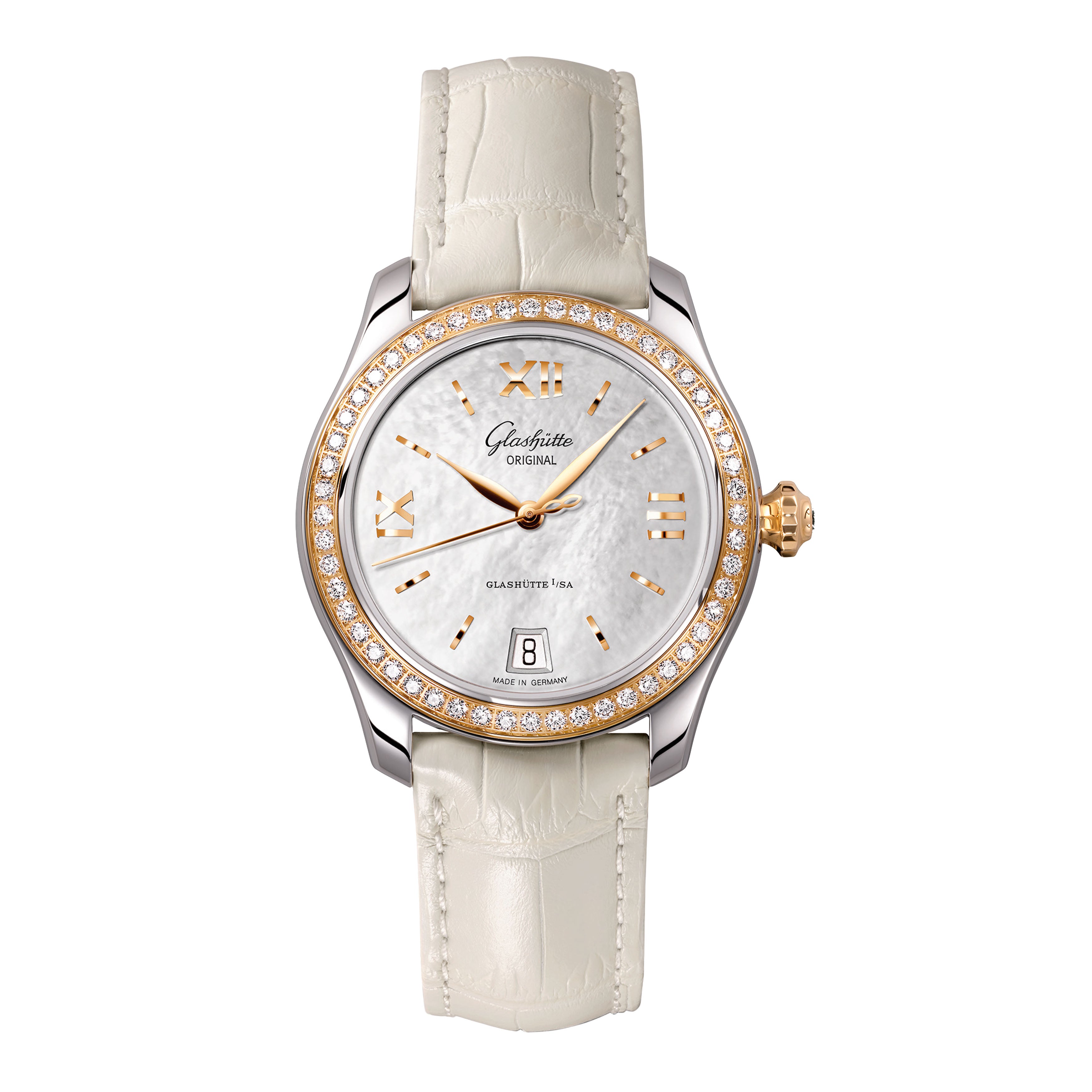 Glashutte Lady Serenade Watch, 36mm Mother of Pearl Dial, 1-39-22-09-16-04