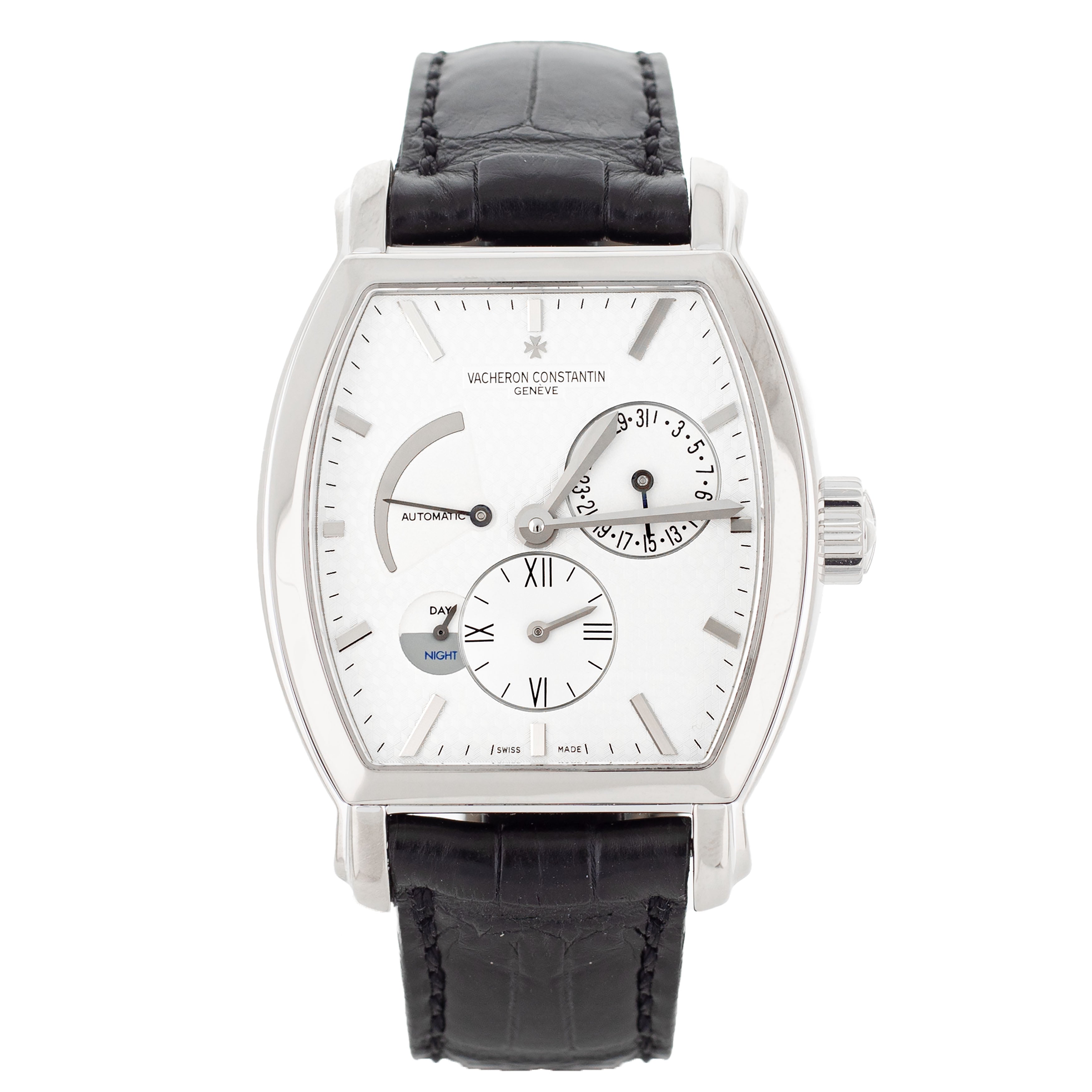 Vacheron Constantin Malte Dual Time White Gold Silver 35.5mm 47400/000G-9100