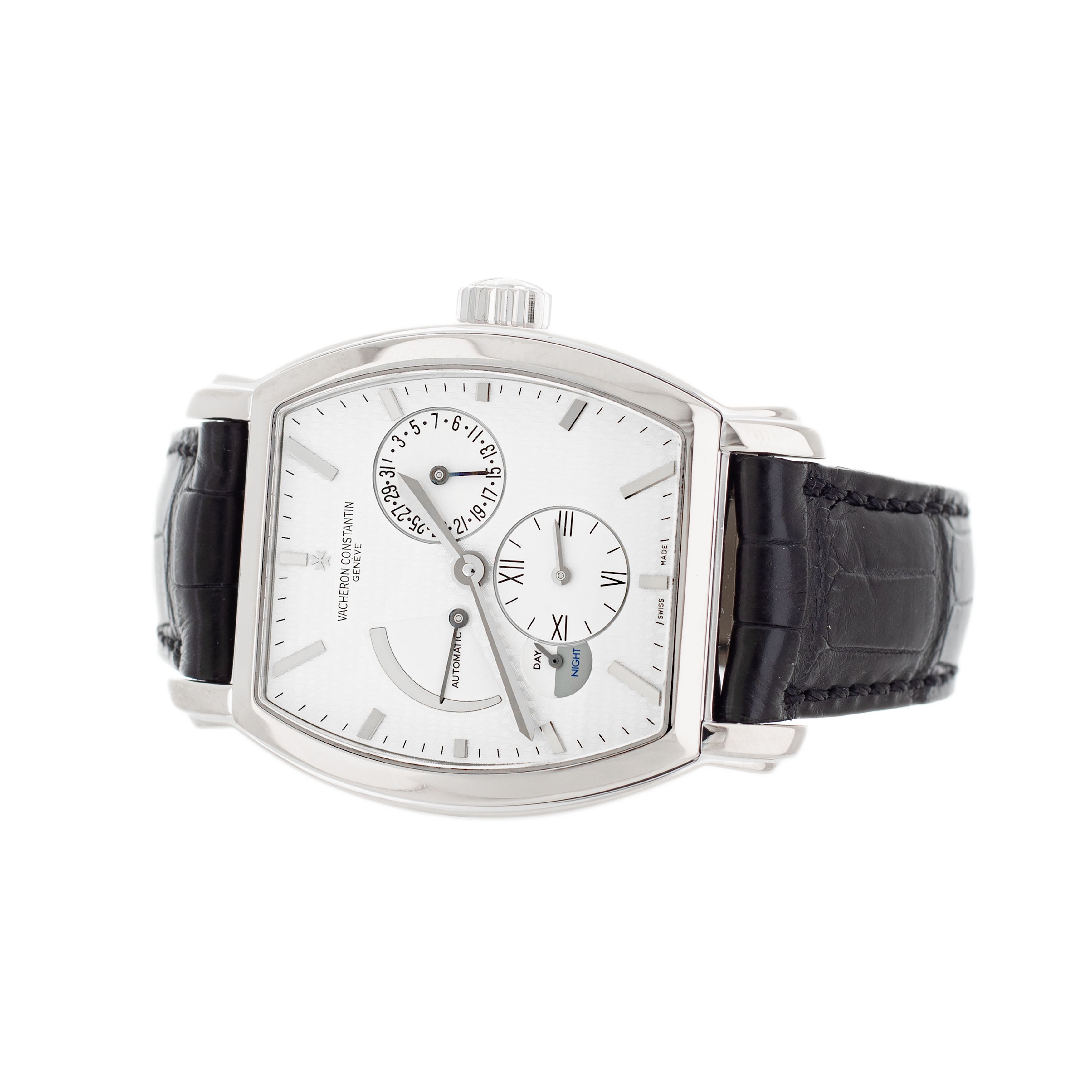 Vacheron Constantin Malte Dual Time White Gold Silver 35.5mm 47400/000G-9100