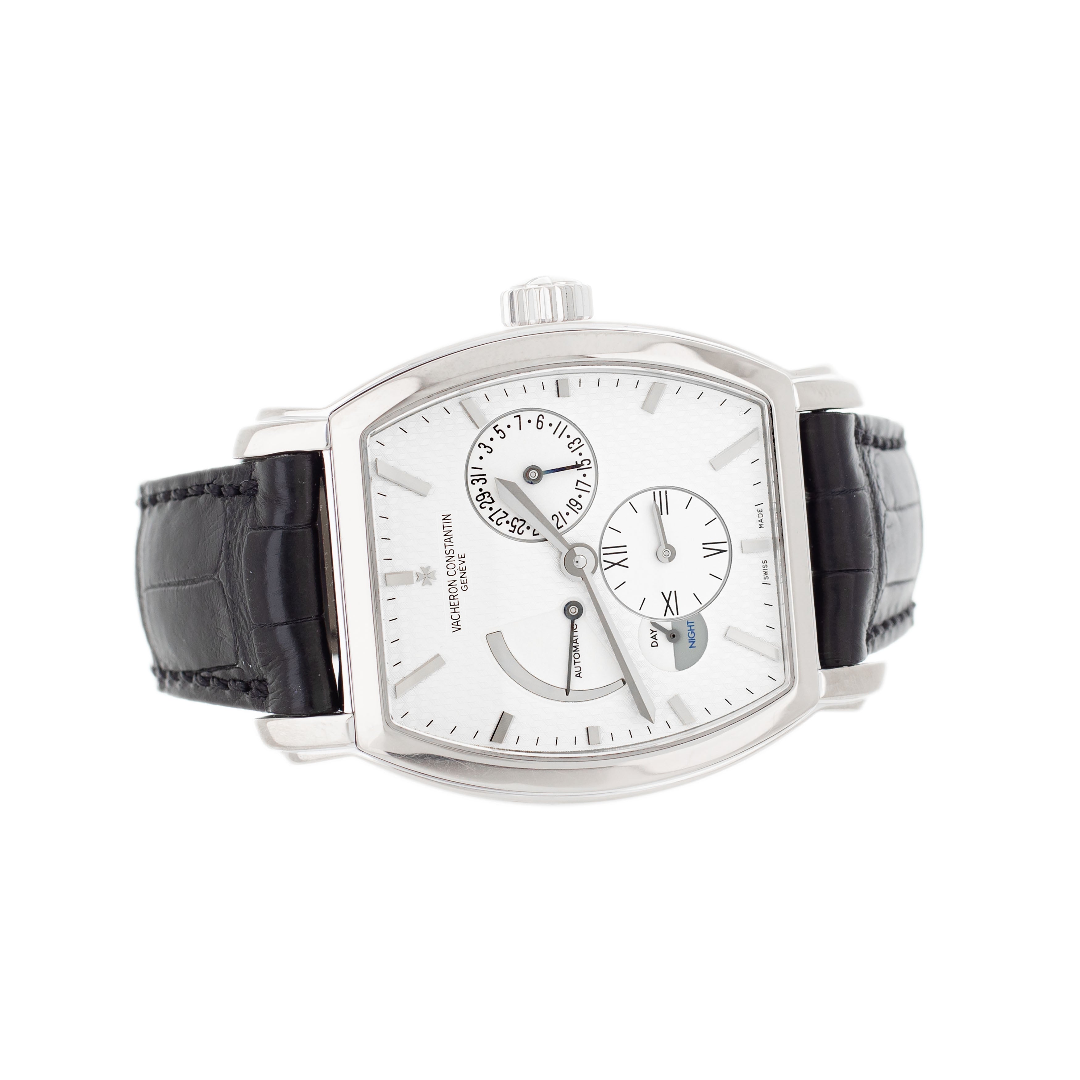 Vacheron Constantin Malte Dual Time White Gold Silver 35.5mm 47400/000G-9100