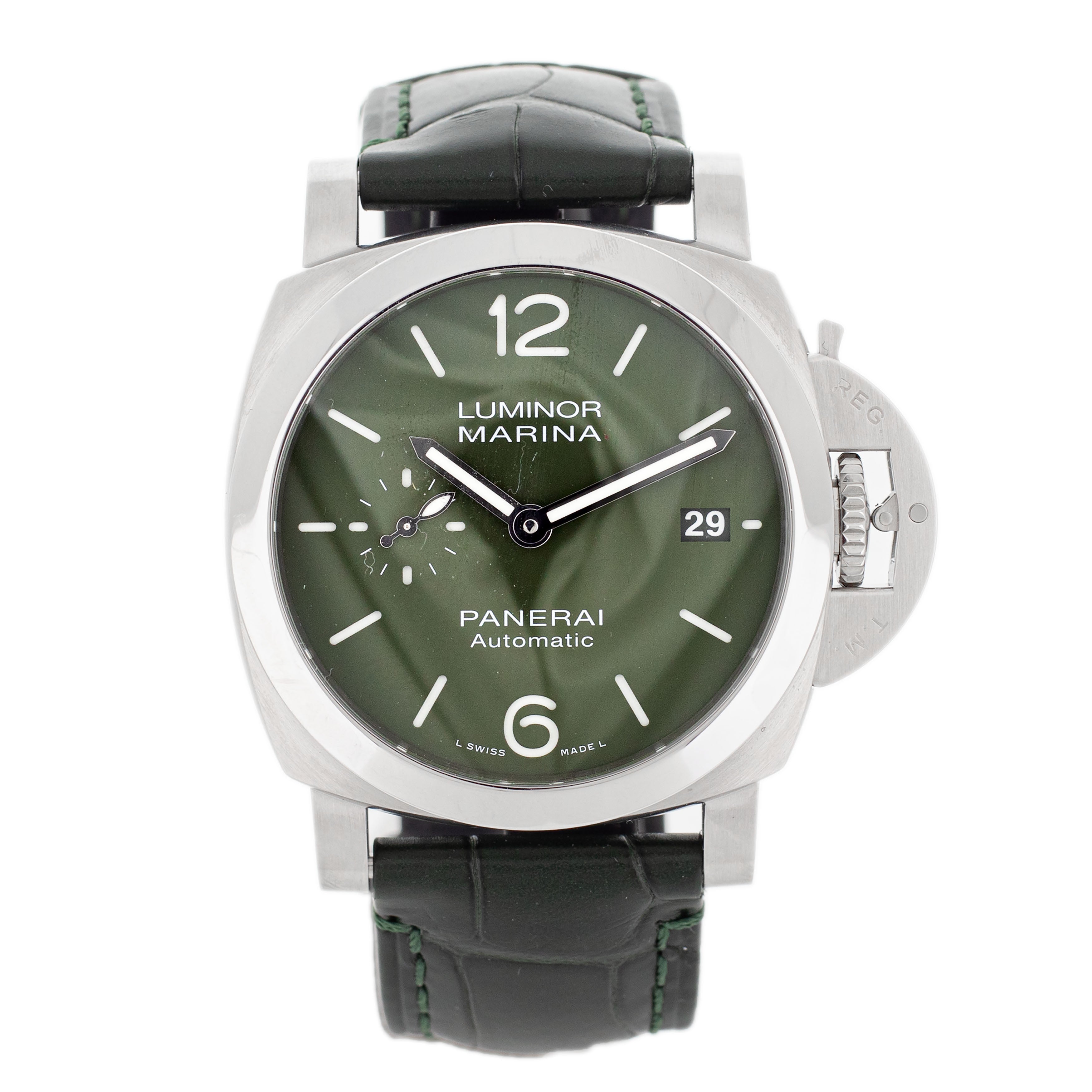 Panerai Luminor Quaranta Verde Militare Steel Green Dial 40mm PAM01304 Full Set