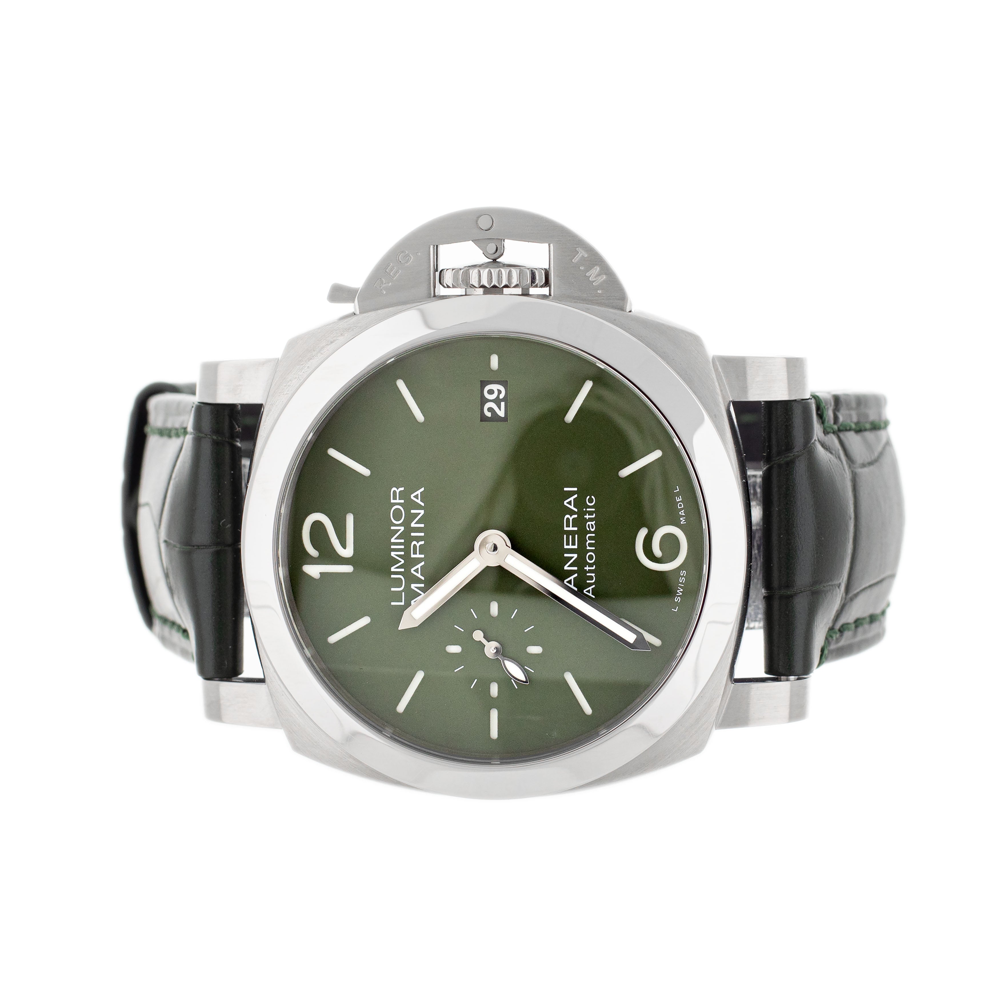 Panerai Luminor Quaranta Verde Militare Steel Green Dial 40mm PAM01304 Full Set