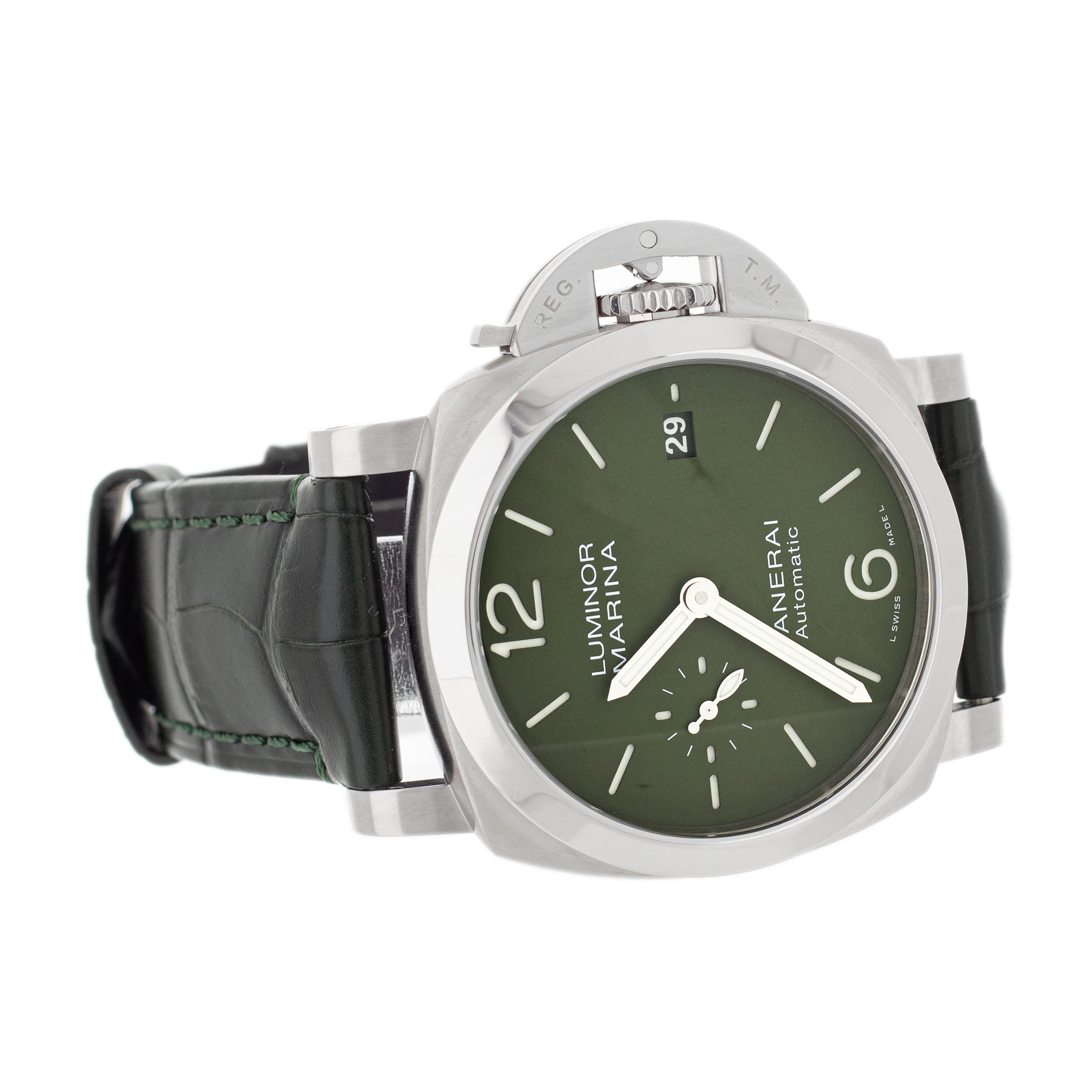 Panerai Luminor Quaranta Verde Militare Steel Green Dial 40mm PAM01304 Full Set