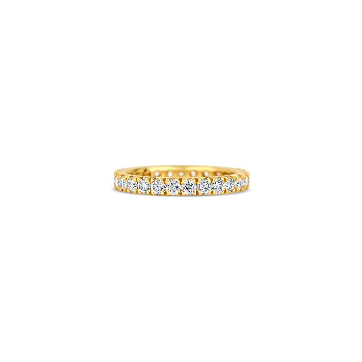 18k Yellow Gold Round Diamond Wedding Band 1.52cttw