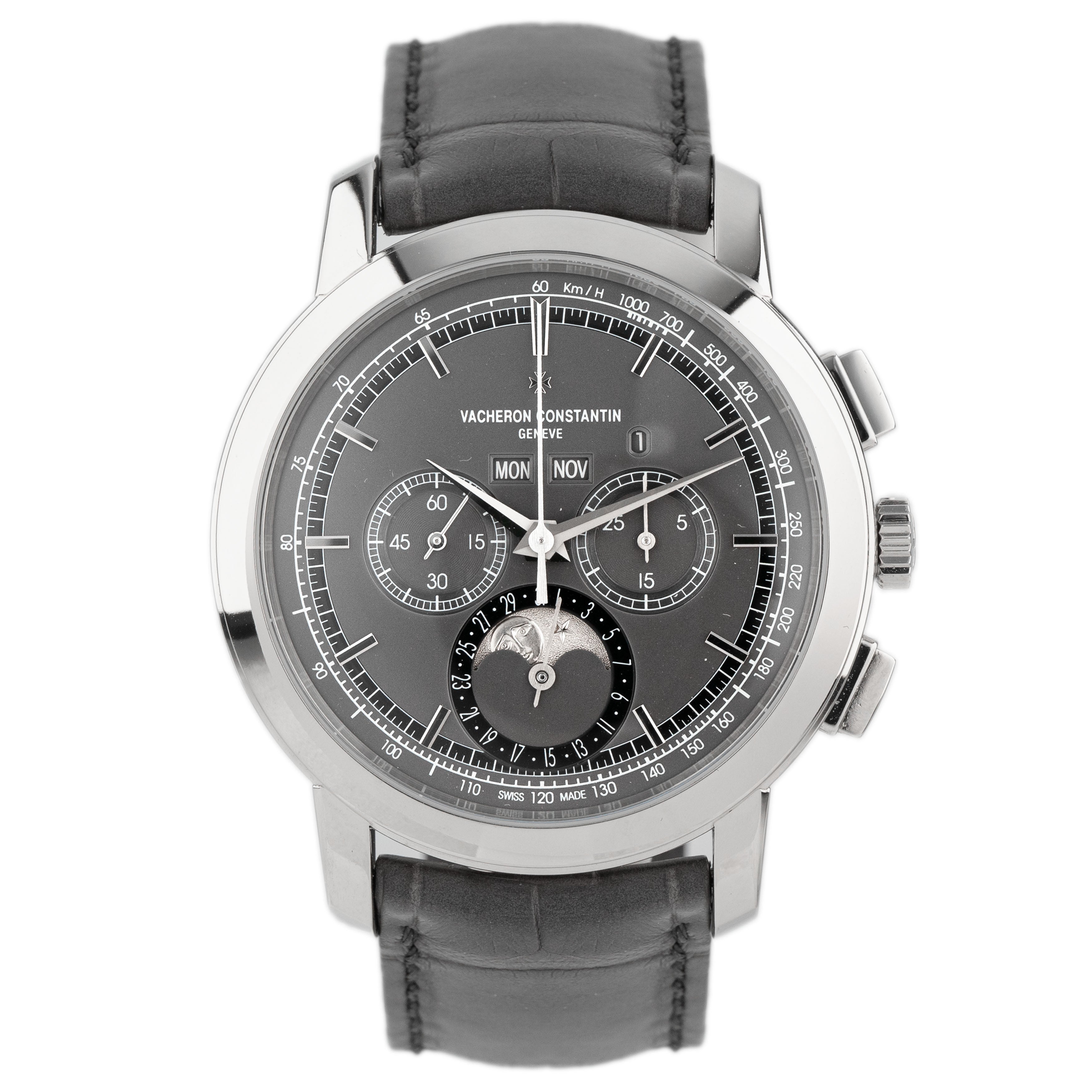 Vacheron Constantin Traditionnelle Perpetual Calendar Chronograph Platinum Gray Dial 43mm 5000T/000P-B048