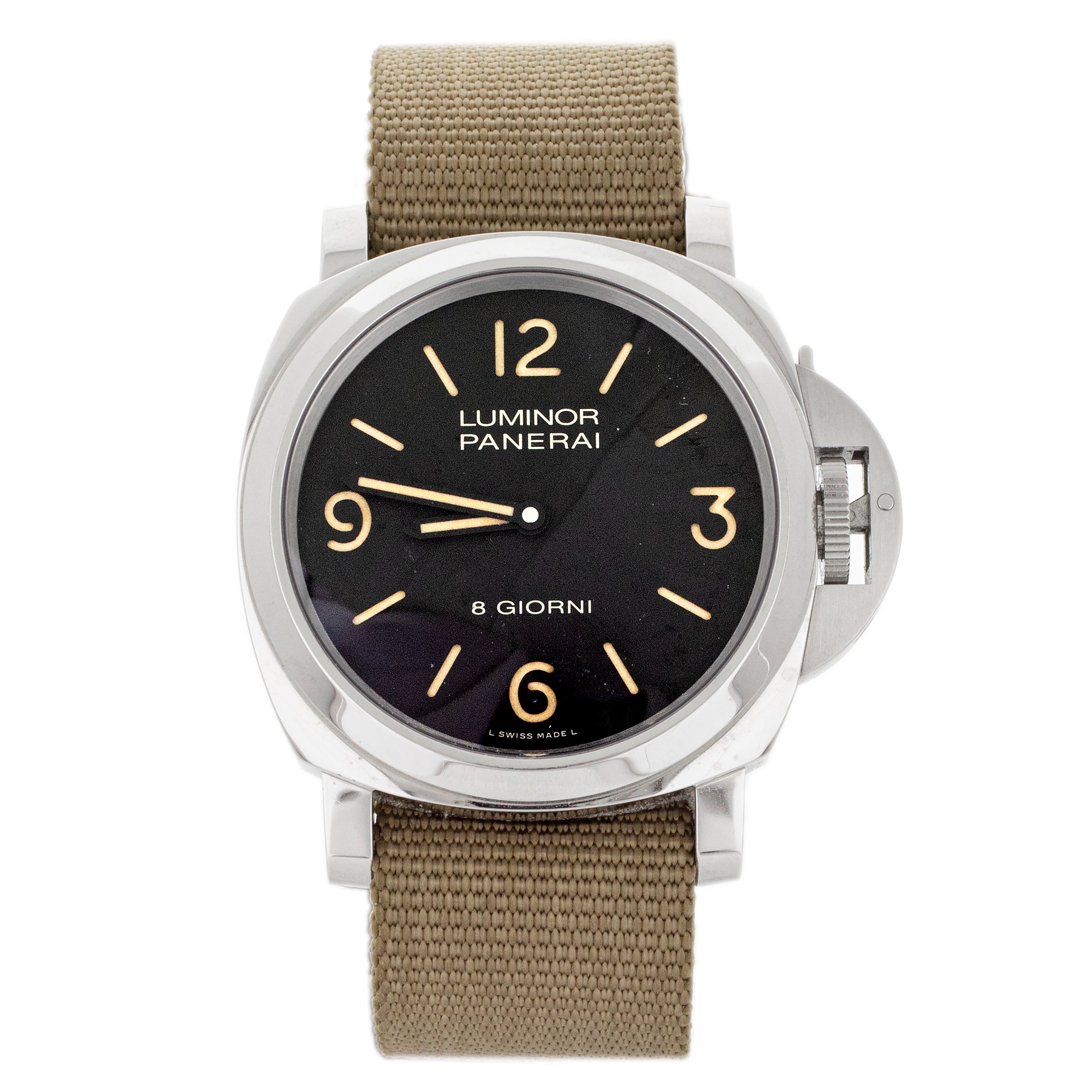 Panerai Luminor 8 Giorni Stainless Steel Black Dial 44mm PAM00914 Full Set