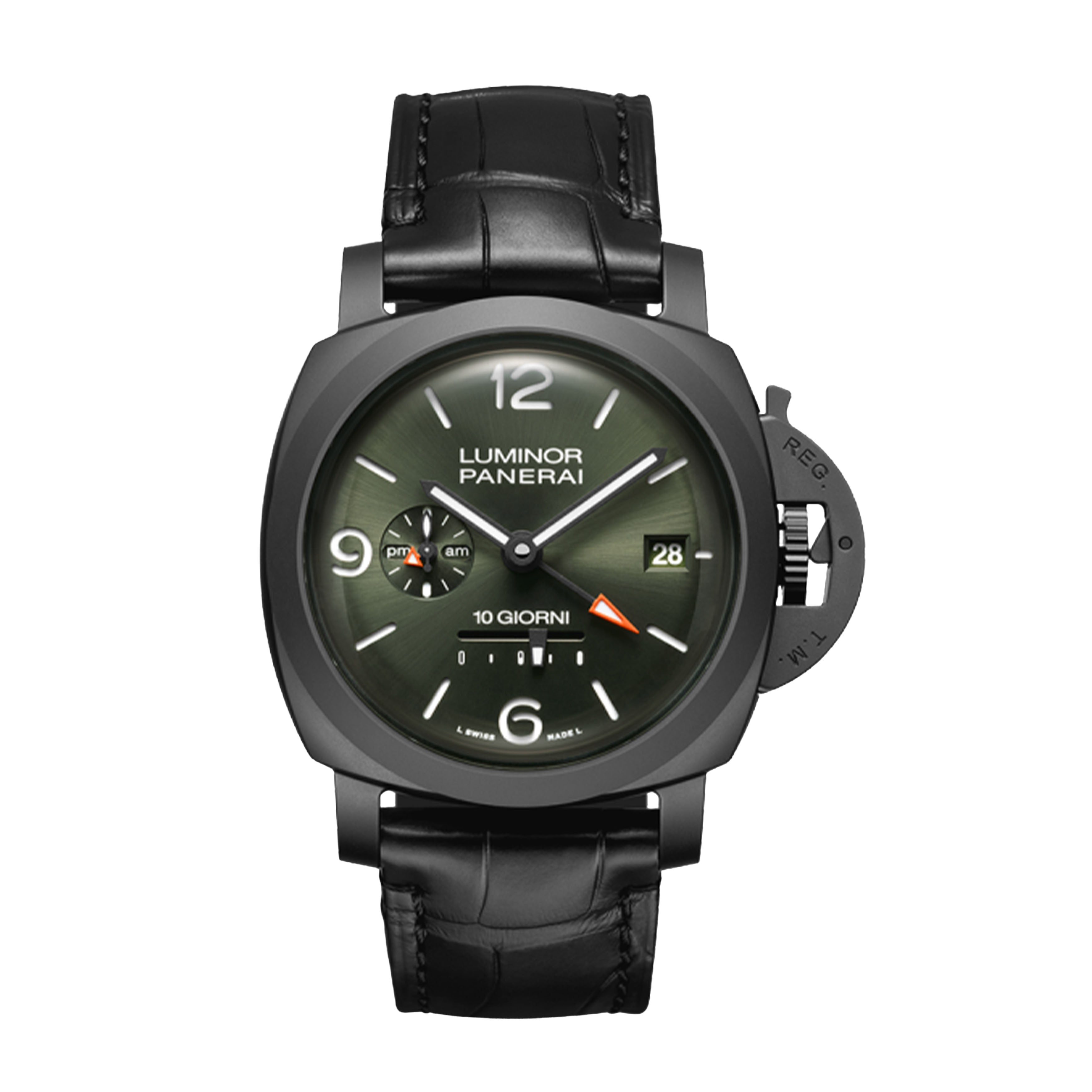 Panerai Luminor Dieci Giorni GMT Ceramica Watch, 44mm Green Dial, PAM01483