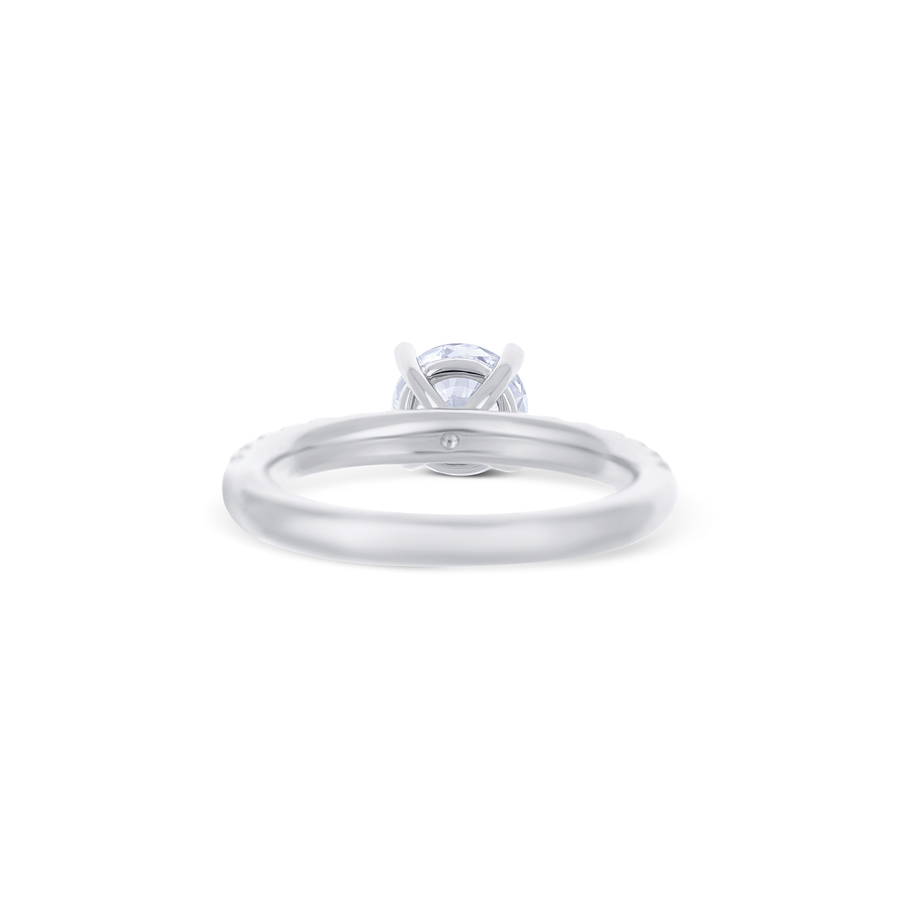 18K White Gold Round Diamond Shank Engagement Ring Setting