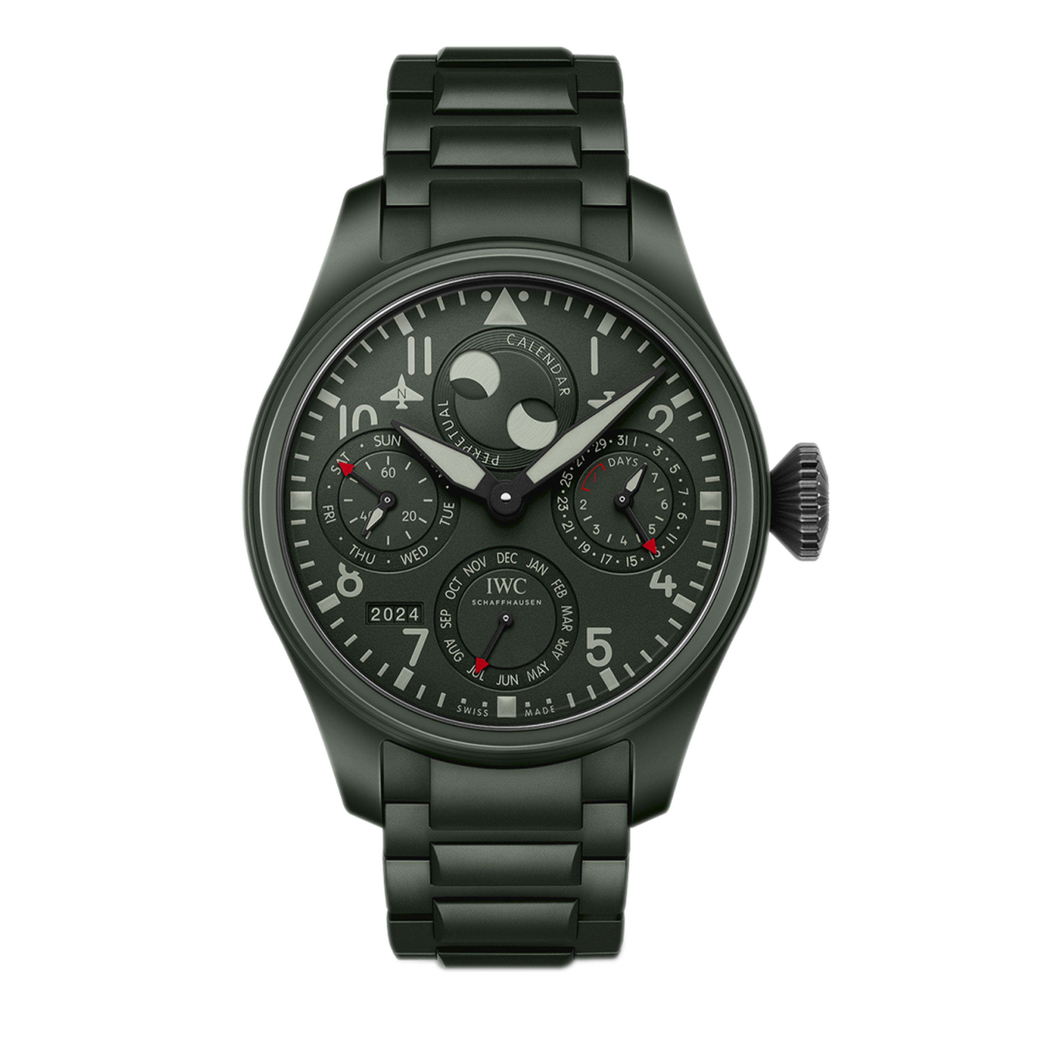 IWC Big Pilot's Watch Perpetual Calendar Top Gun Woodland Watch,  46.5mm Green Dial, IW503101