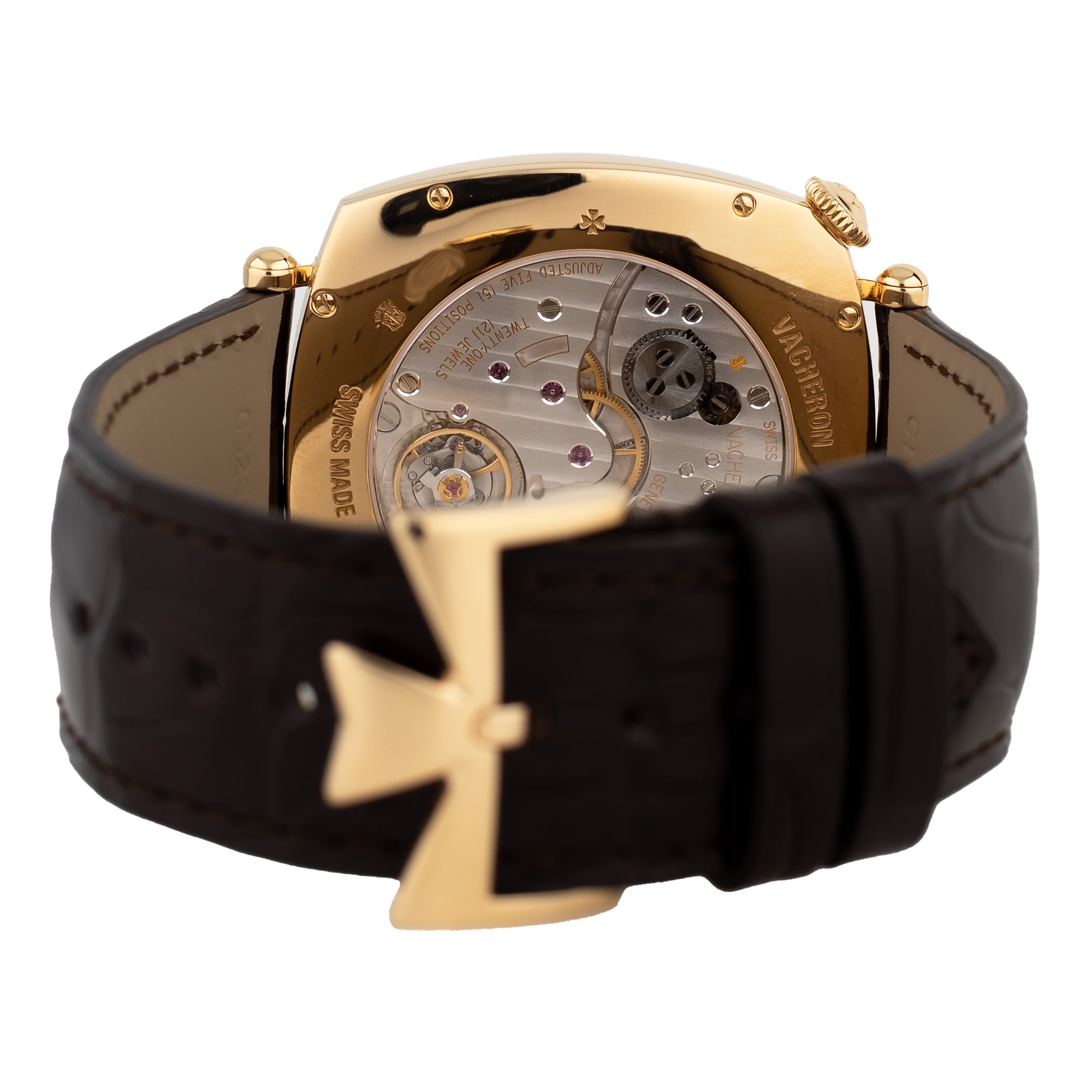 Vacheron Constantin Historiques 1921 Silver Dial Yellow Gold 40x40mm 82035/000J-9964 Full Set