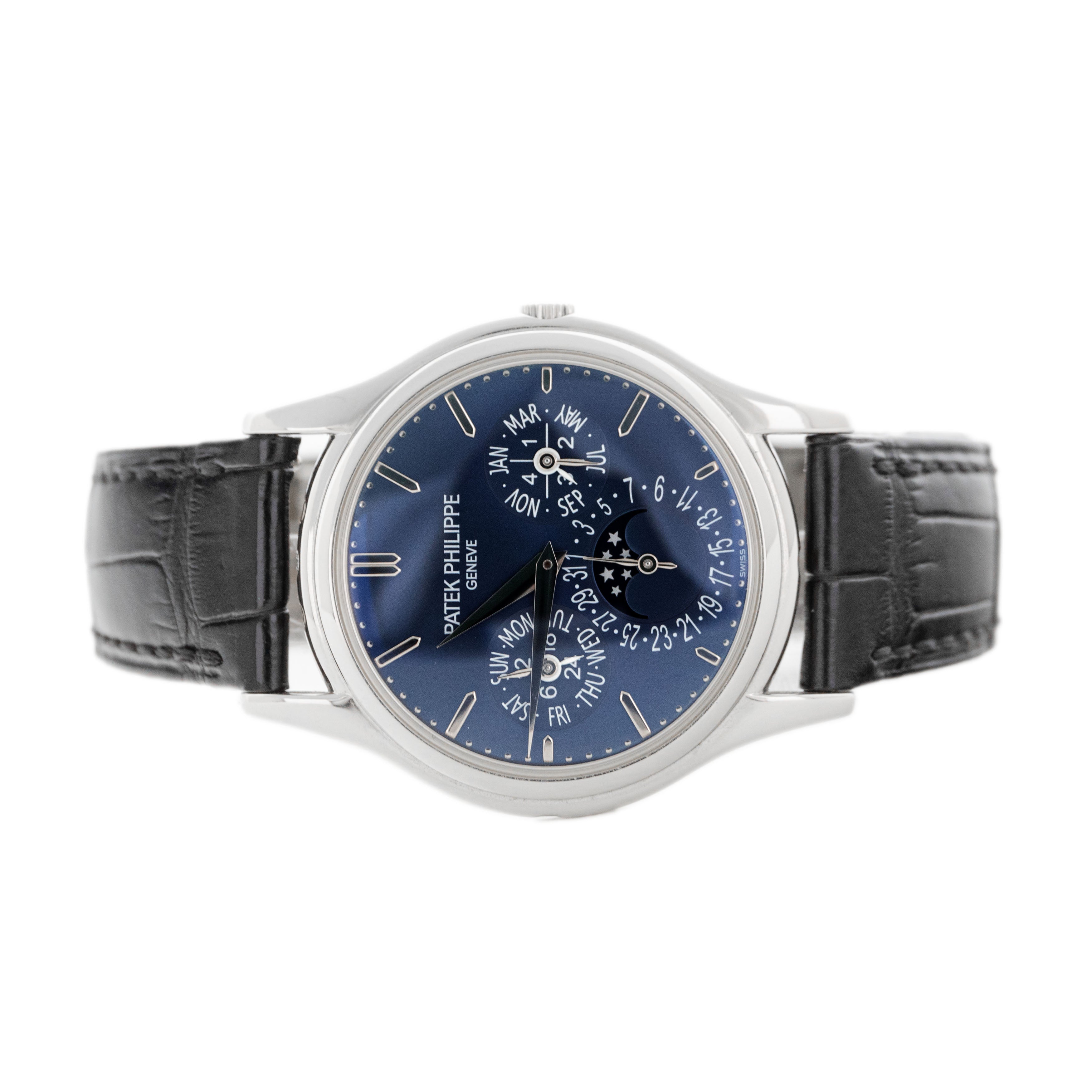 Patek Philippe Perpetual Calendar Platinum Blue Dial 37mm 5140P-001 Full Set