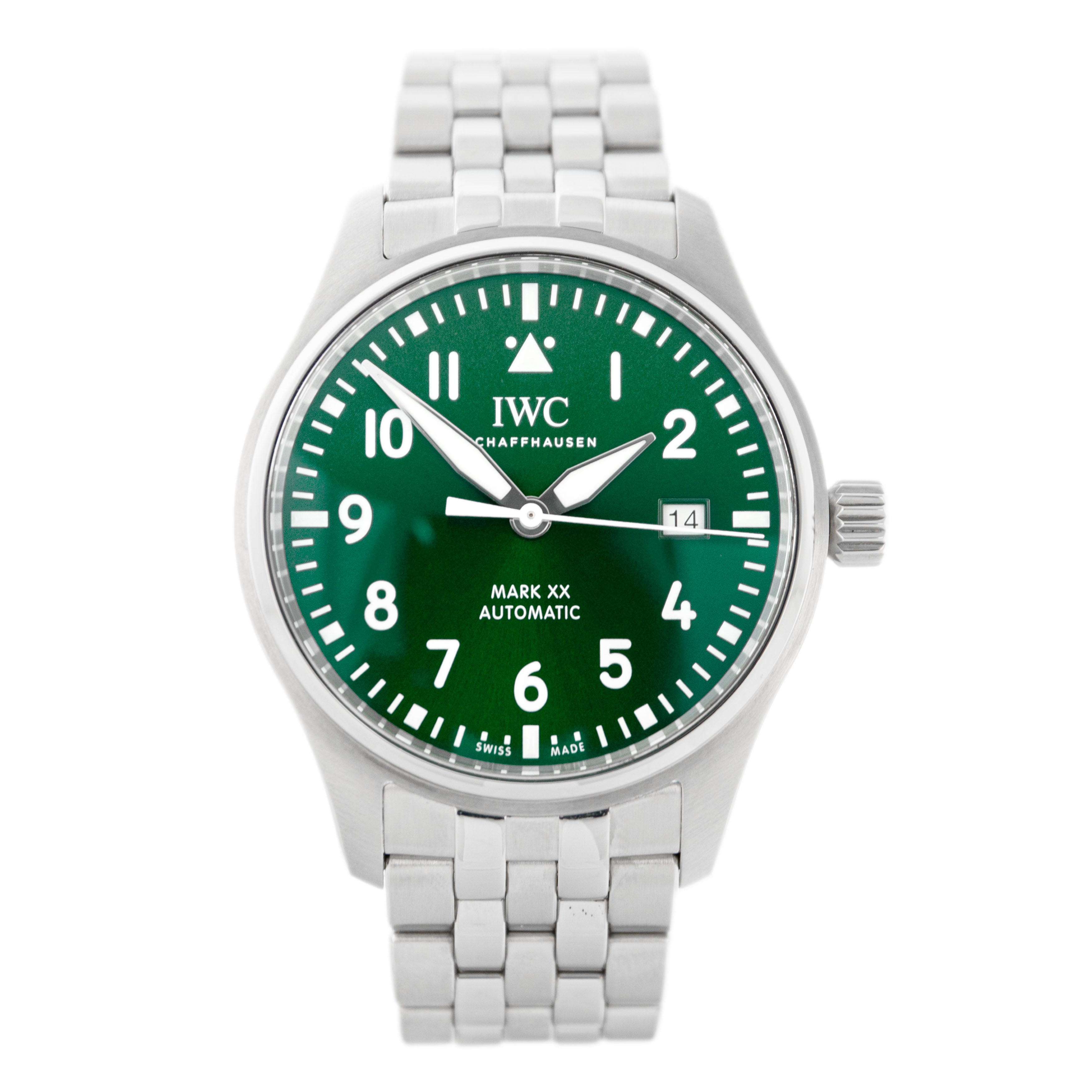 IWC Pilot's Watch Mark XX Stainless Steel Green Dial 40mm IW328205 Full Set