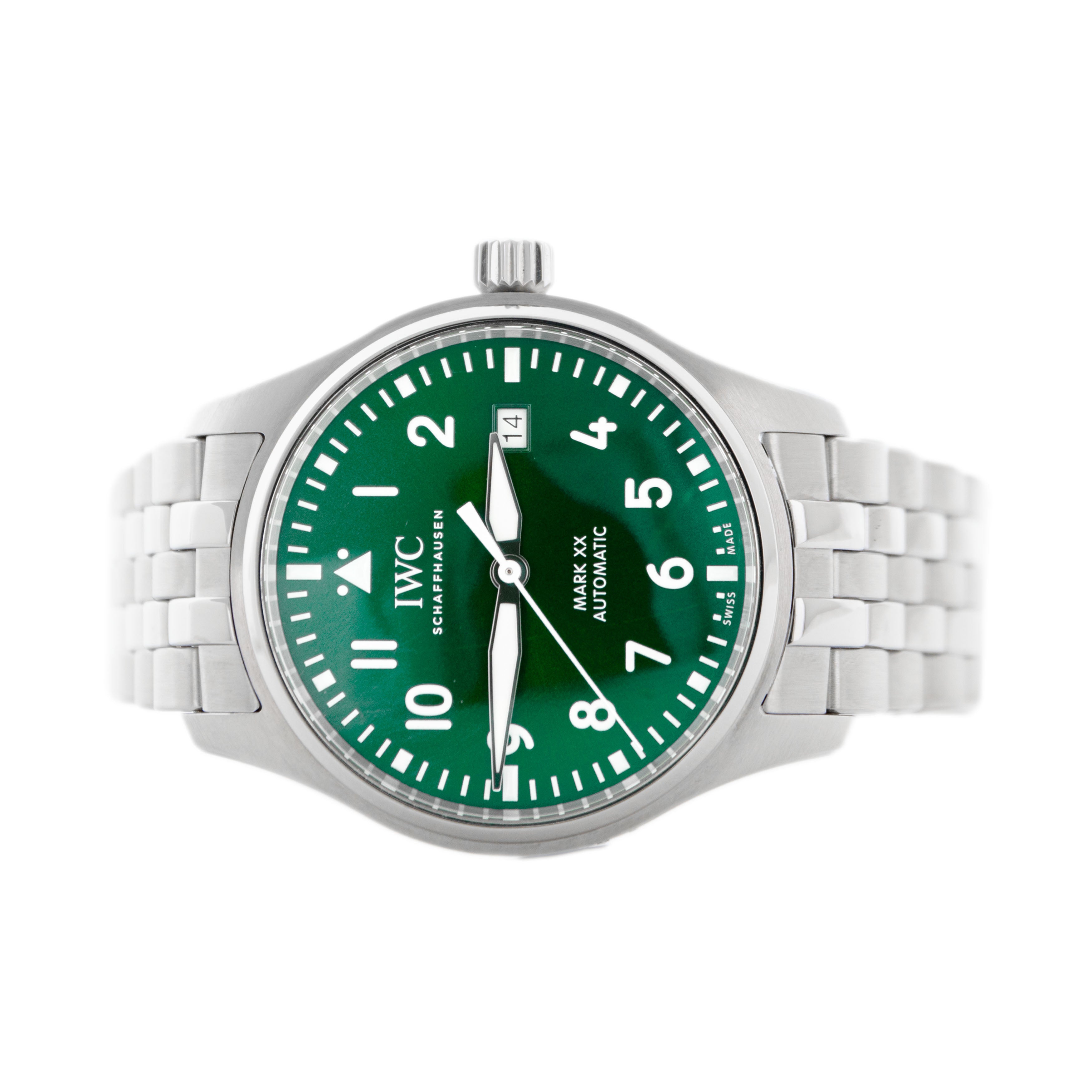 IWC Pilot's Watch Mark XX Stainless Steel Green Dial 40mm IW328205 Full Set