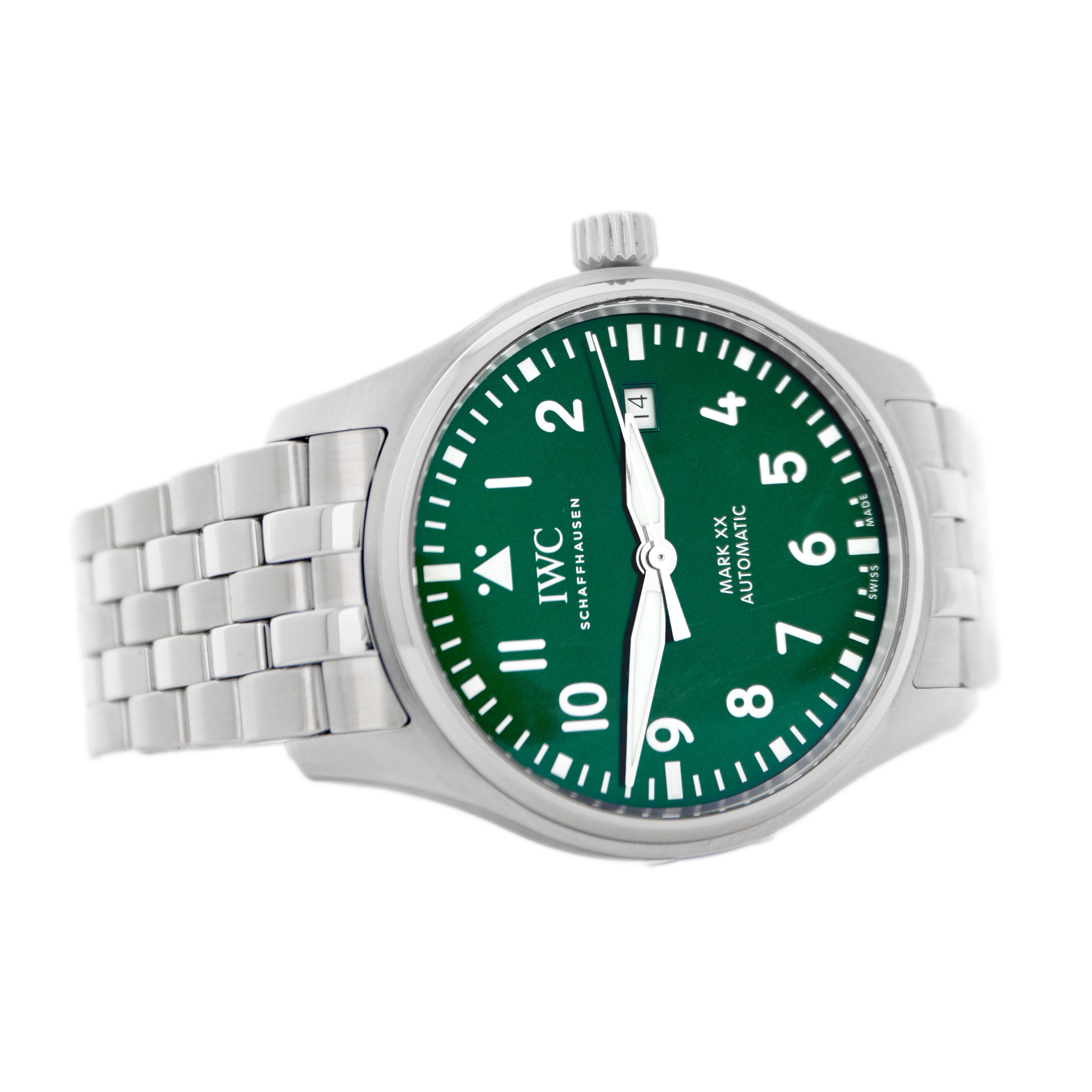 IWC Pilot's Watch Mark XX Stainless Steel Green Dial 40mm IW328205 Full Set