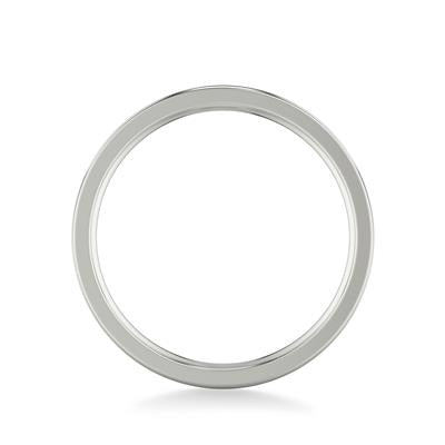 14K White Gold Hammered Wedding Band 6mm
