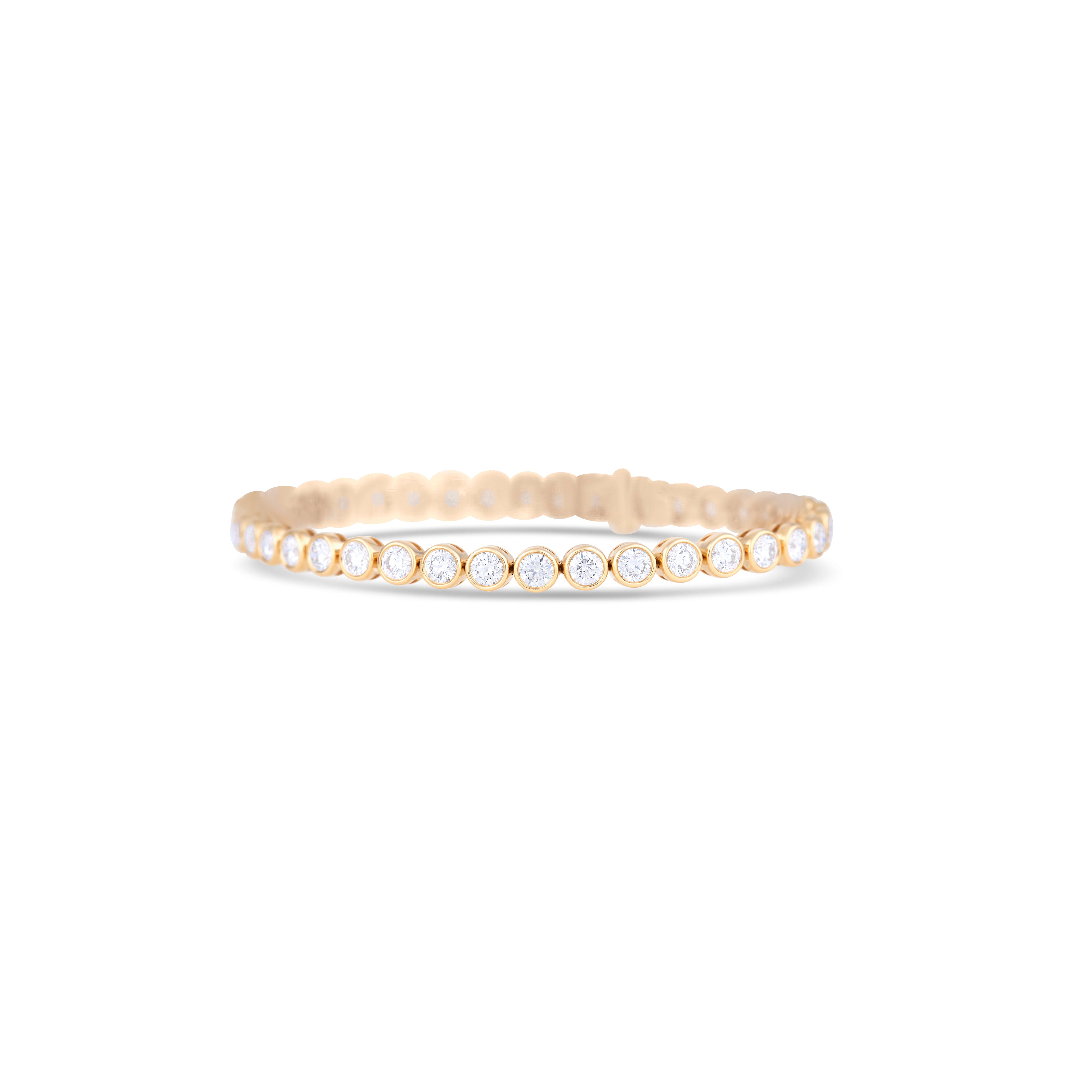 14K Yellow Gold Round Diamond Bracelet